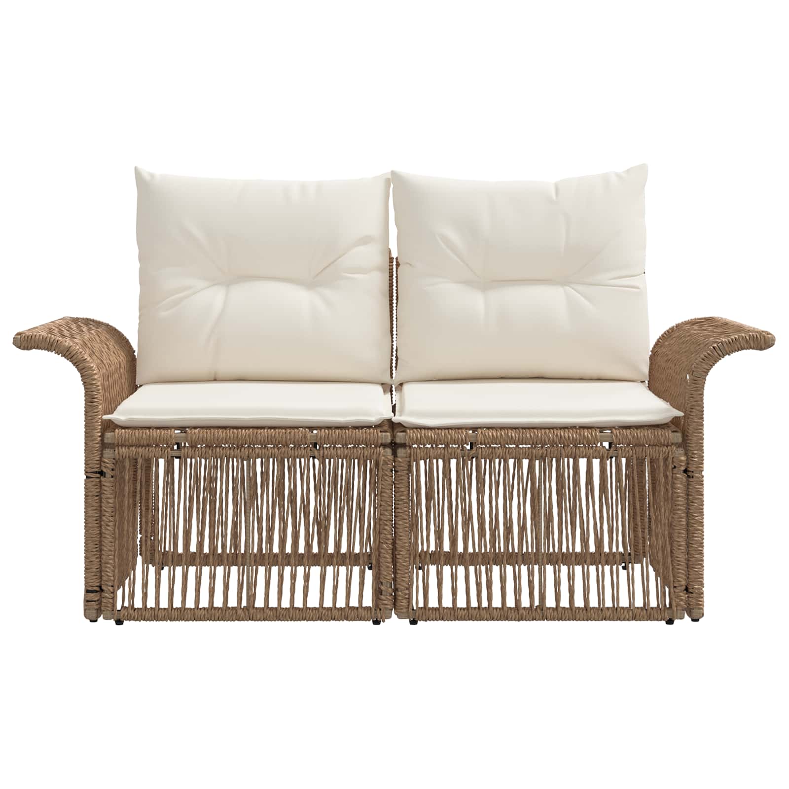 Garten-Sofa 2-Sitzanzahl Beige Poly-Rattan