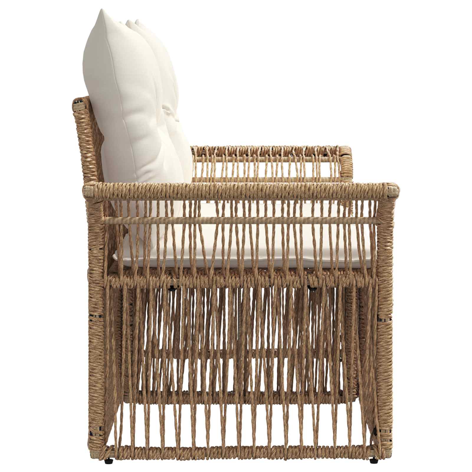 Garten-Sofa 2-Sitzanzahl Beige Poly-Rattan