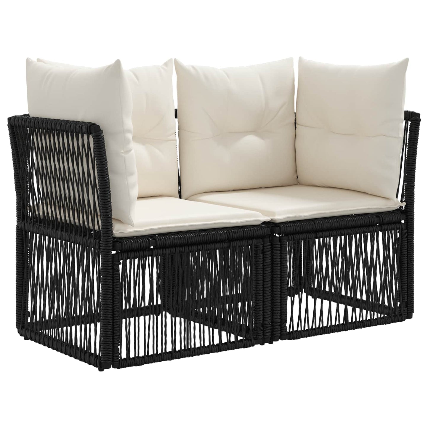 Garten-Sofa 2-Sitzanzahl Schwarz Poly-Rattan