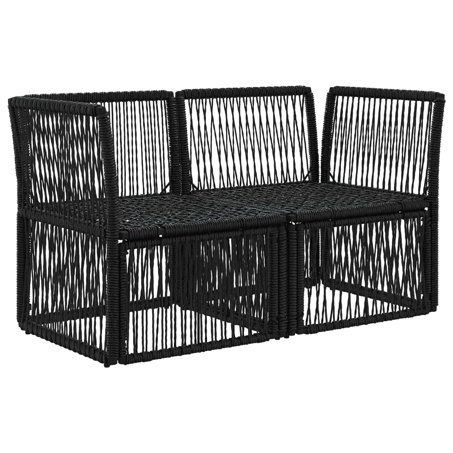 Garten-Sofa 2-Sitzanzahl Schwarz Poly-Rattan
