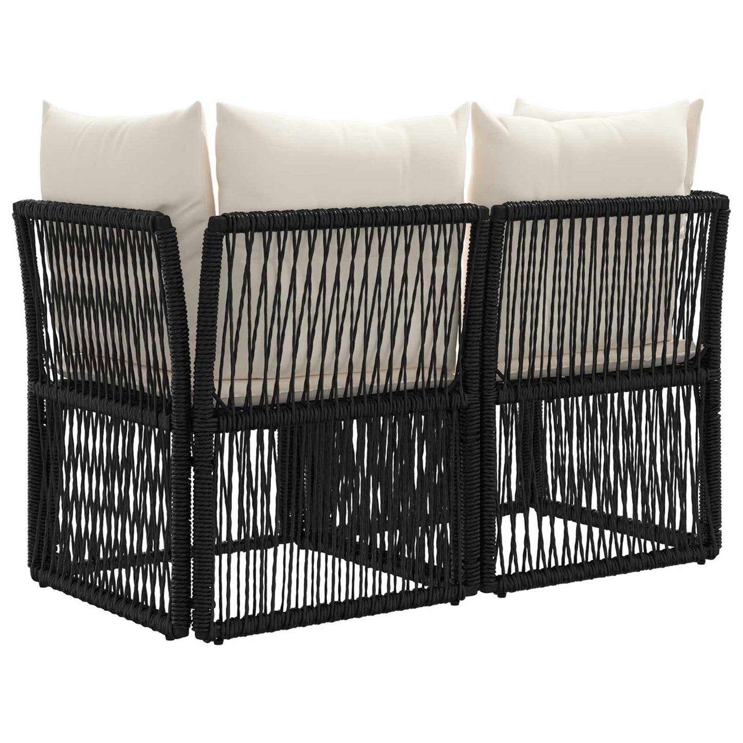 Garten-Sofa 2-Sitzanzahl Schwarz Poly-Rattan
