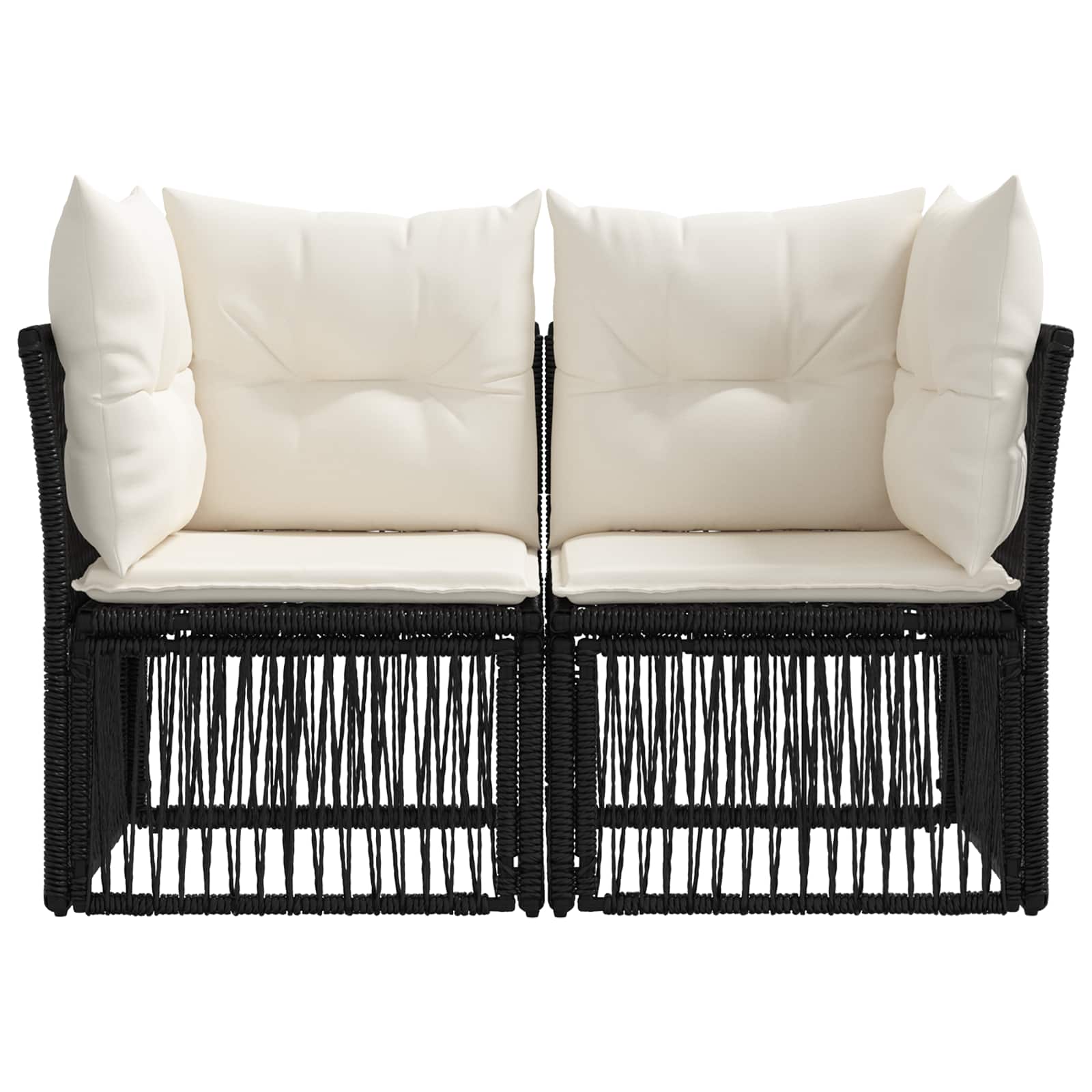 Garten-Sofa 2-Sitzanzahl Schwarz Poly-Rattan