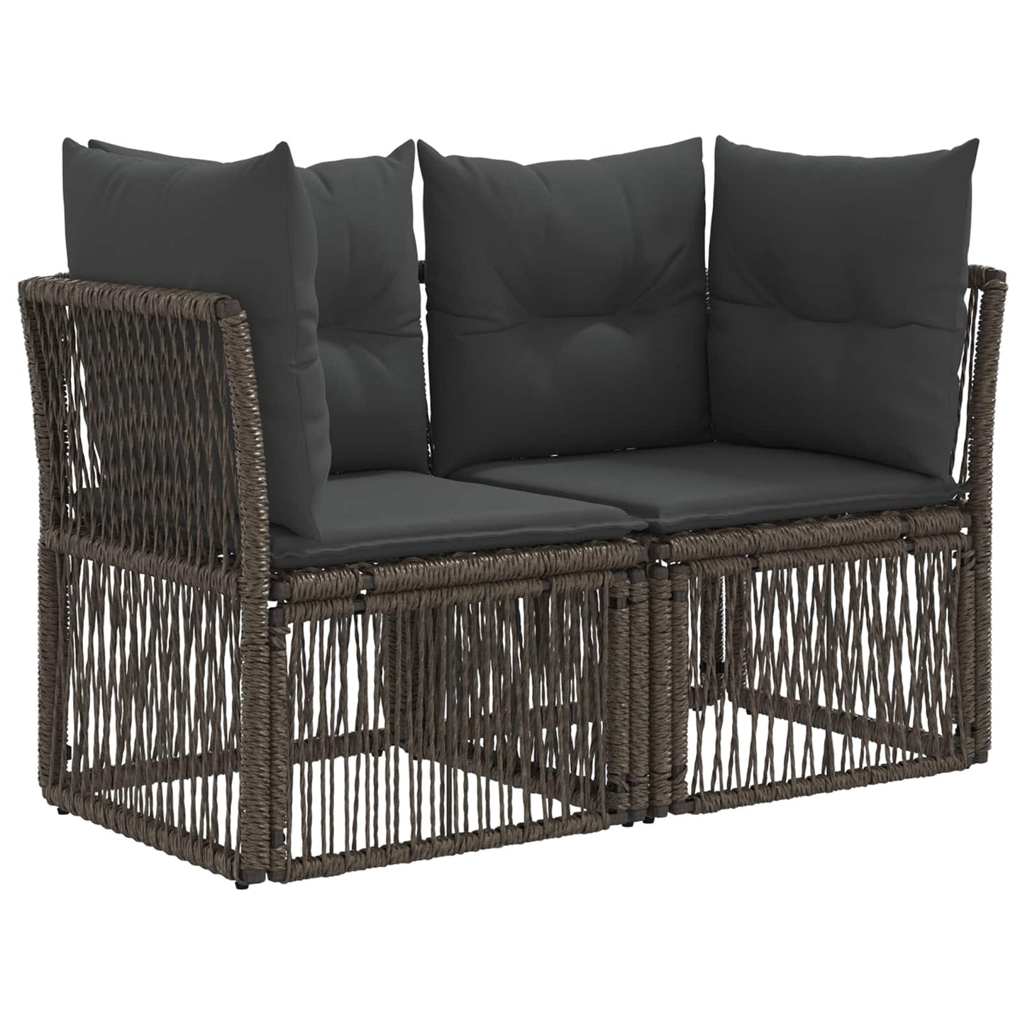 Garten-Sofa 2-Sitzanzahl Grau Poly-Rattan
