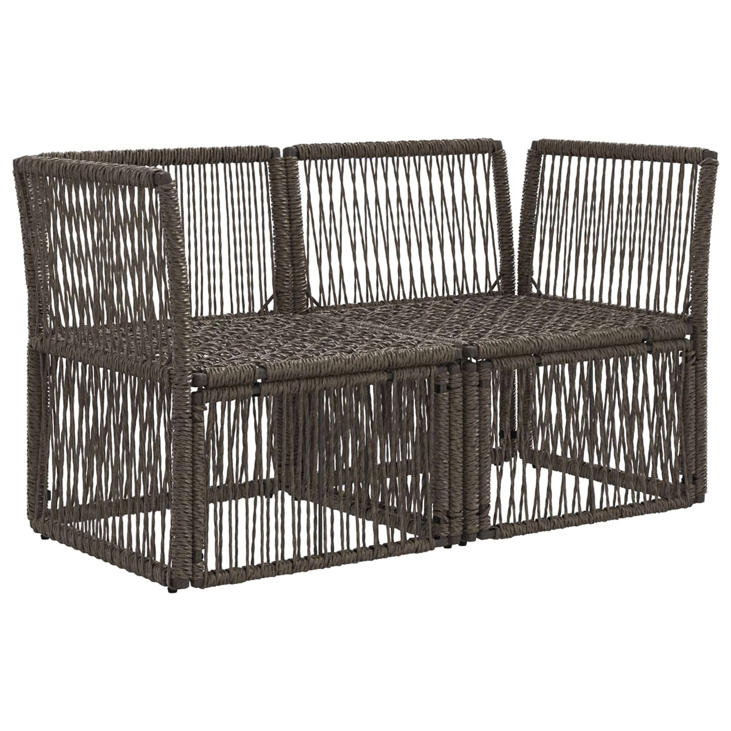 Garten-Sofa 2-Sitzanzahl Grau Poly-Rattan