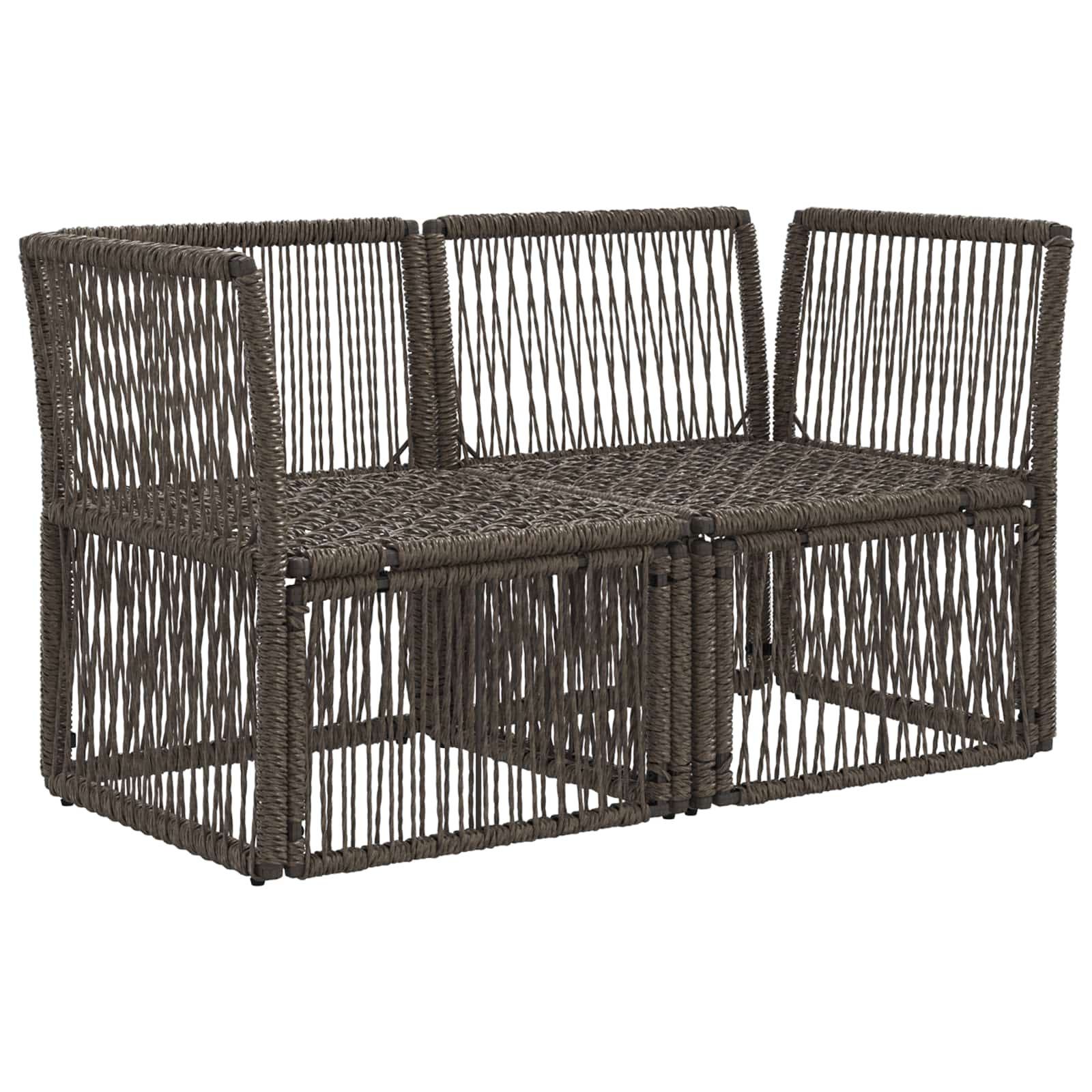 Garten-Sofa 2-Sitzanzahl Grau Poly-Rattan