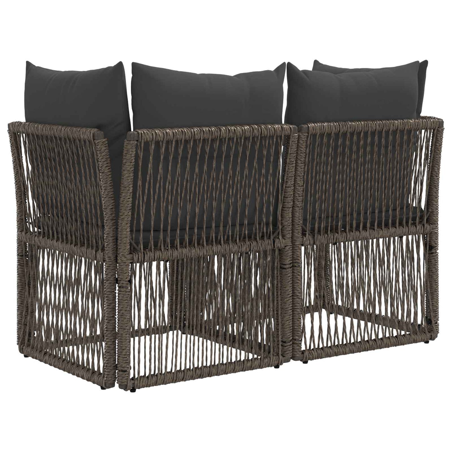 Garten-Sofa 2-Sitzanzahl Grau Poly-Rattan