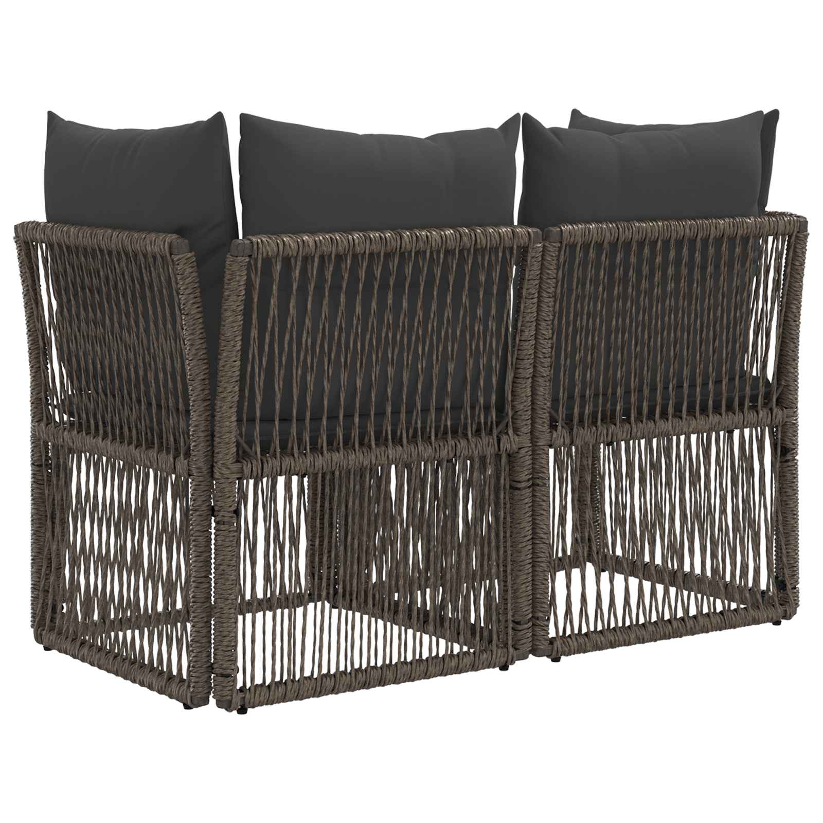 Garten-Sofa 2-Sitzanzahl Grau Poly-Rattan