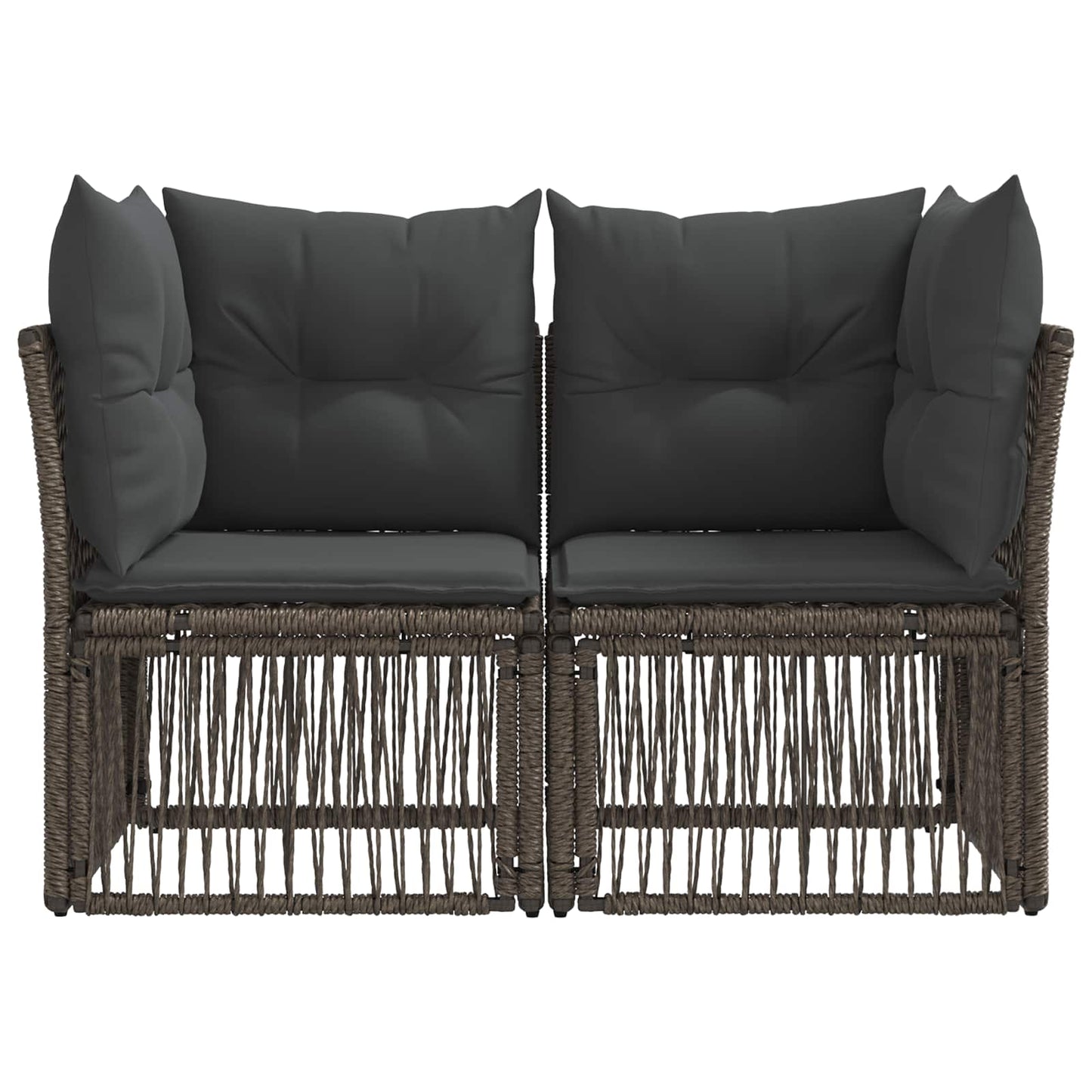 Garten-Sofa 2-Sitzanzahl Grau Poly-Rattan