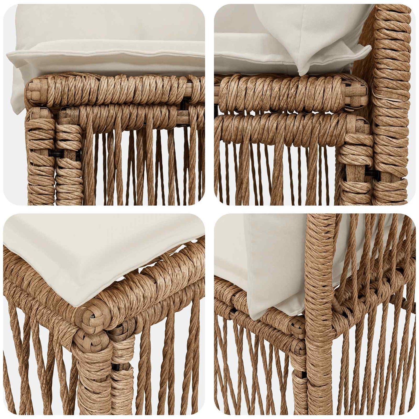 Garten-Sofa 2-Sitzanzahl Beige Poly-Rattan