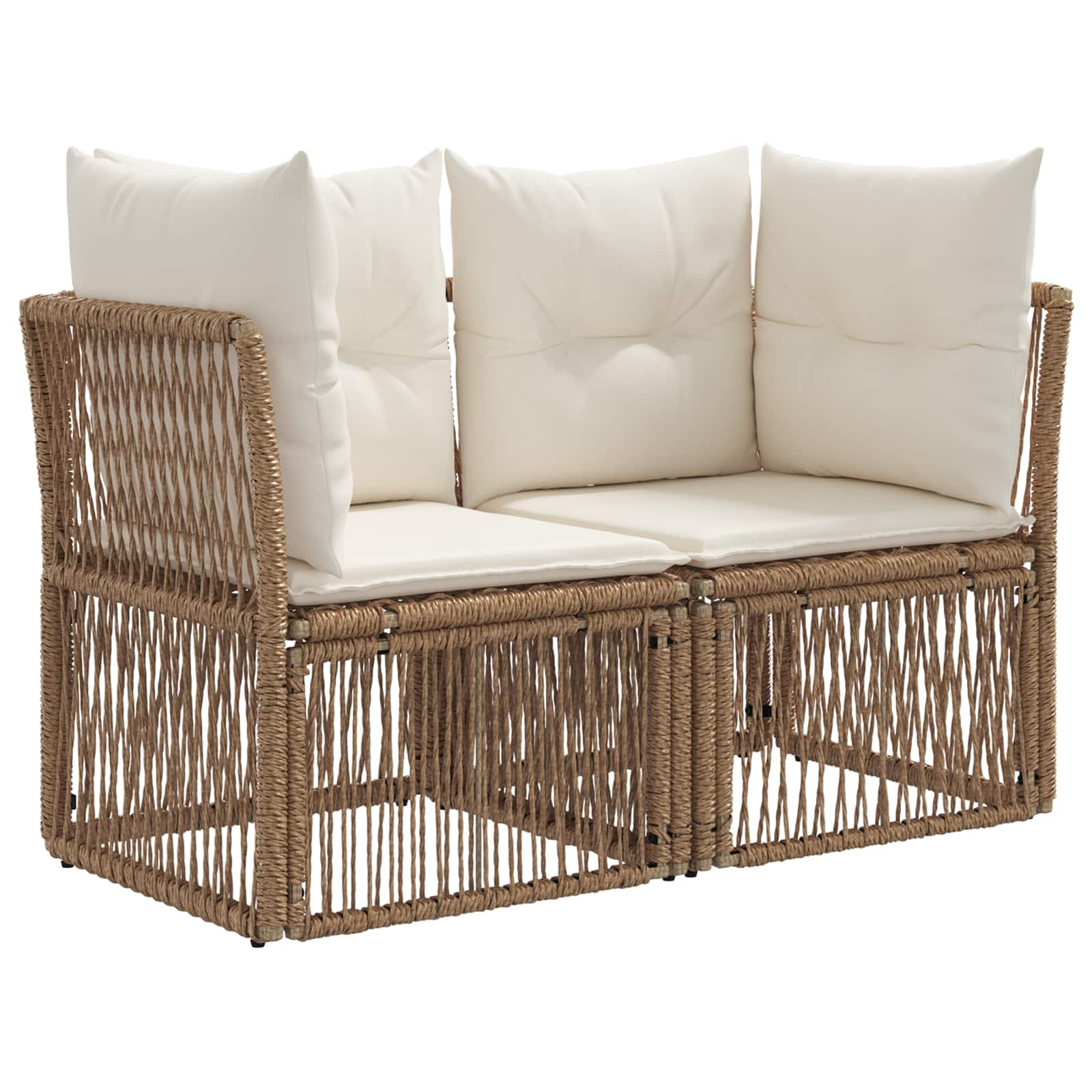 Garten-Sofa 2-Sitzanzahl Beige Poly-Rattan
