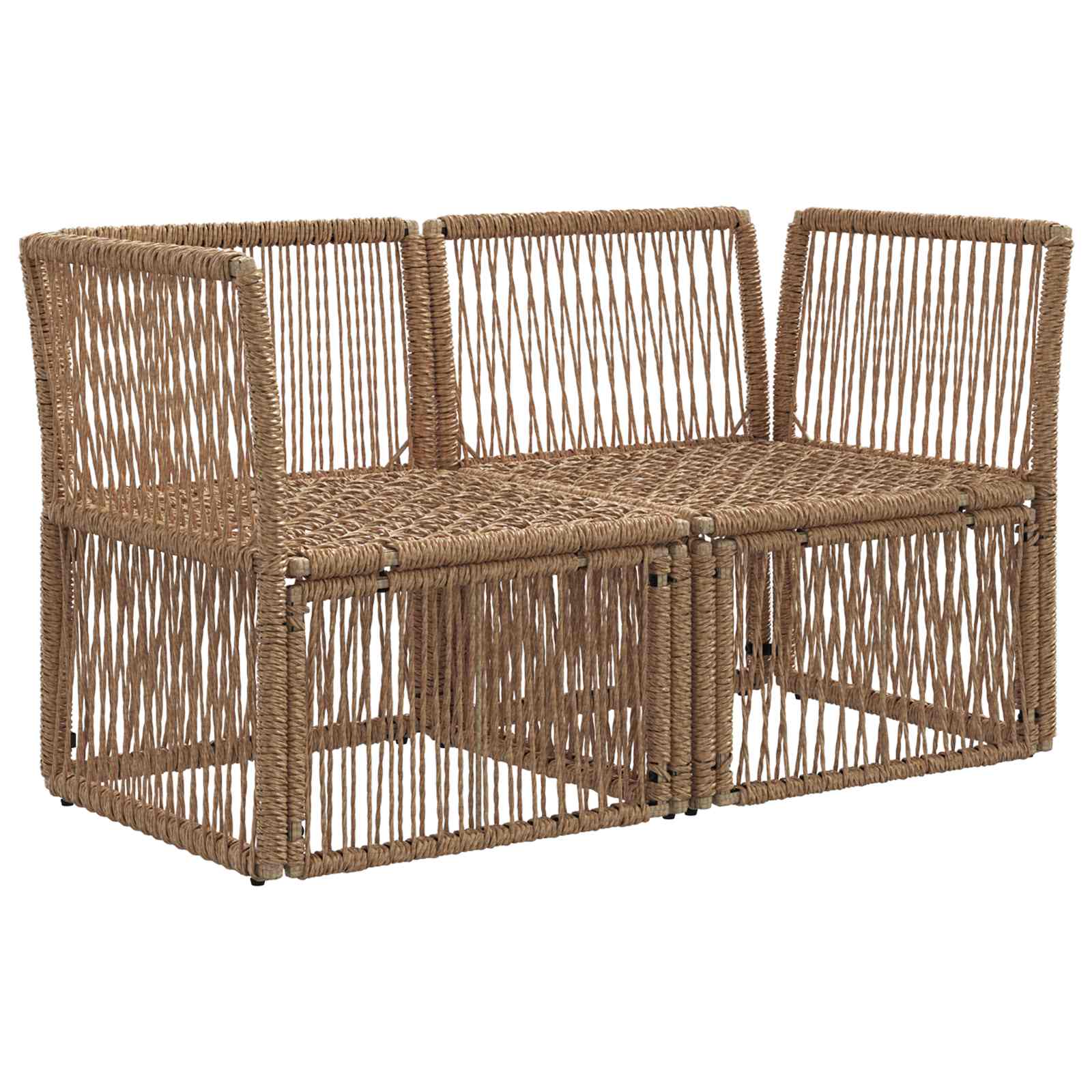 Garten-Sofa 2-Sitzanzahl Beige Poly-Rattan