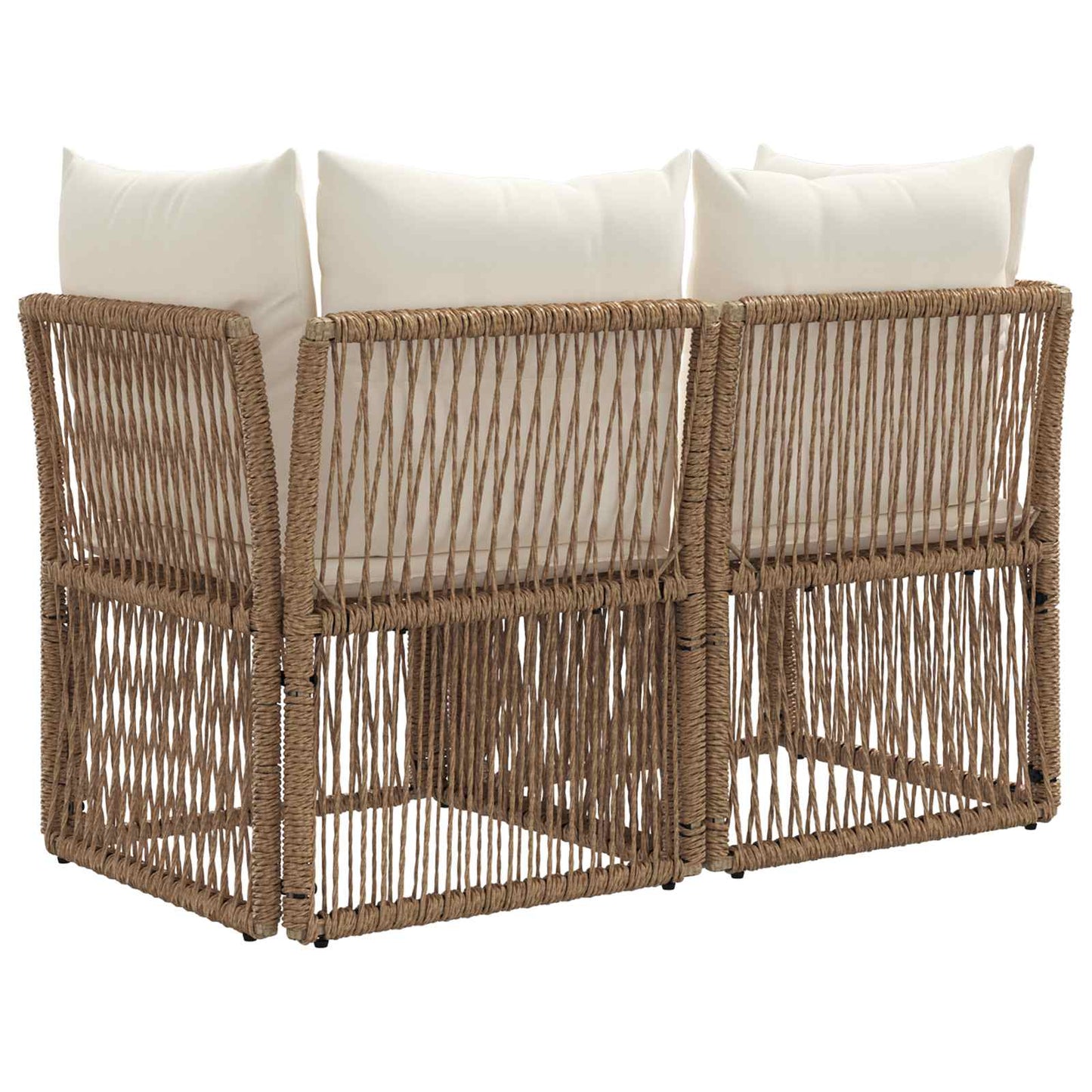 Garten-Sofa 2-Sitzanzahl Beige Poly-Rattan