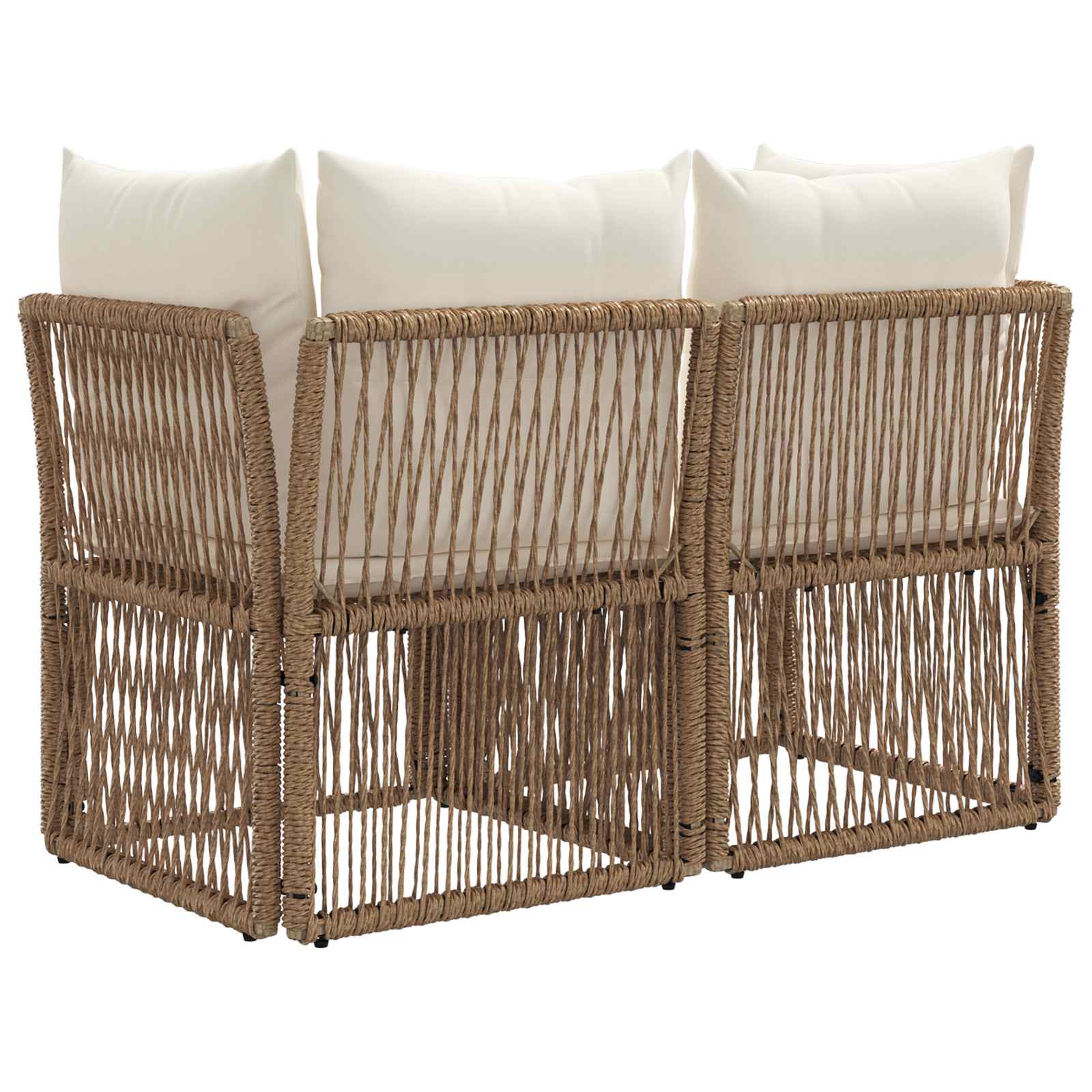 Garten-Sofa 2-Sitzanzahl Beige Poly-Rattan