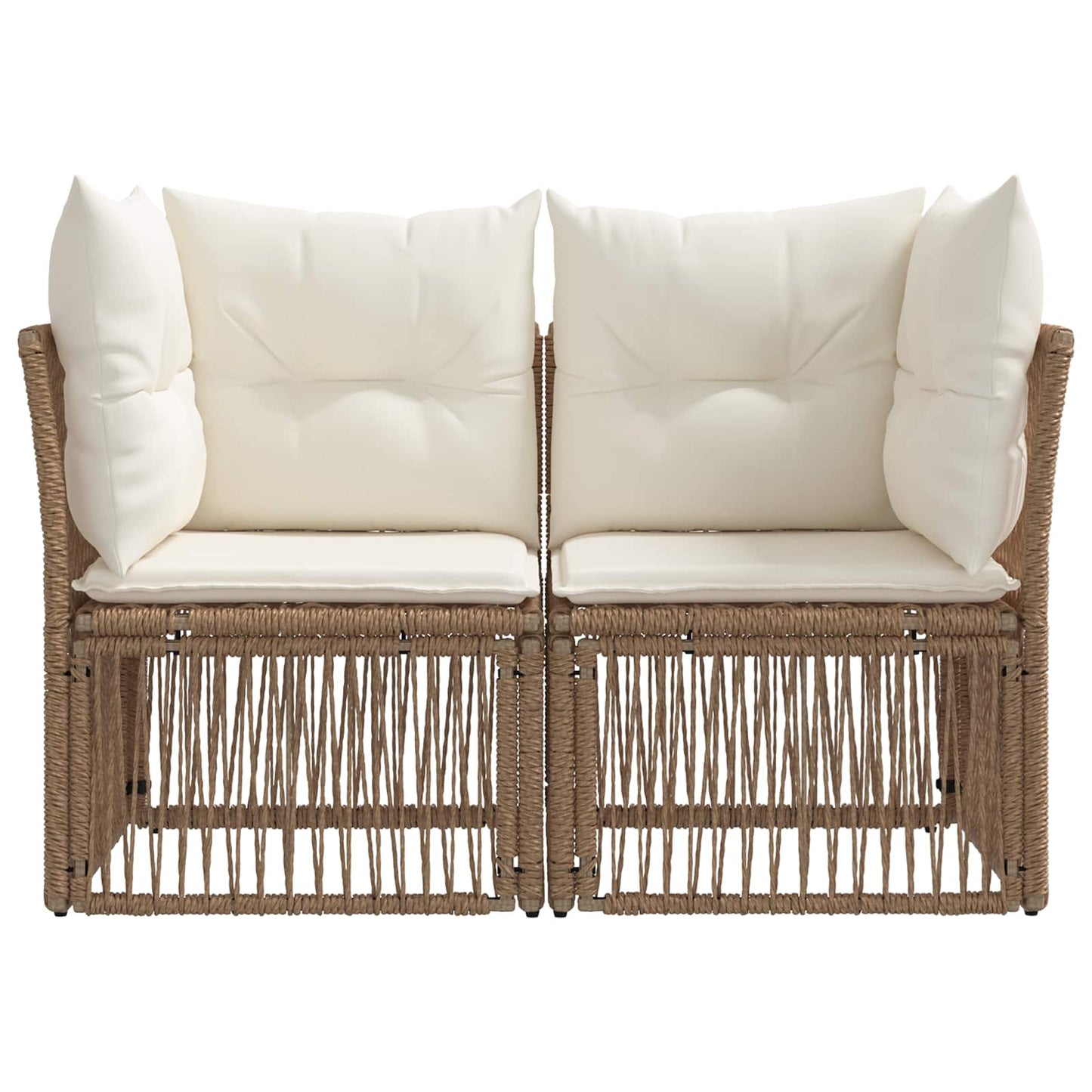 Garten-Sofa 2-Sitzanzahl Beige Poly-Rattan