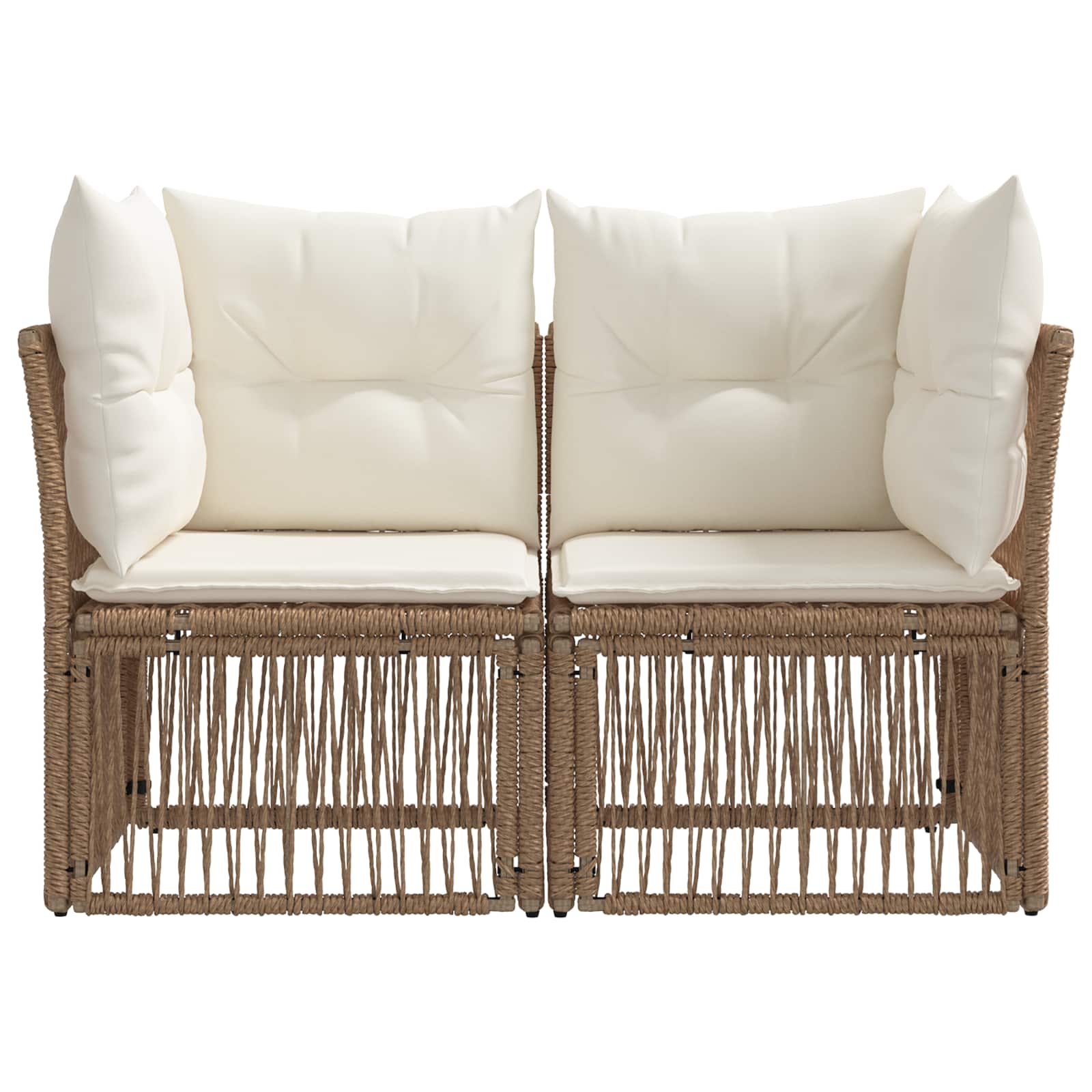 Garten-Sofa 2-Sitzanzahl Beige Poly-Rattan