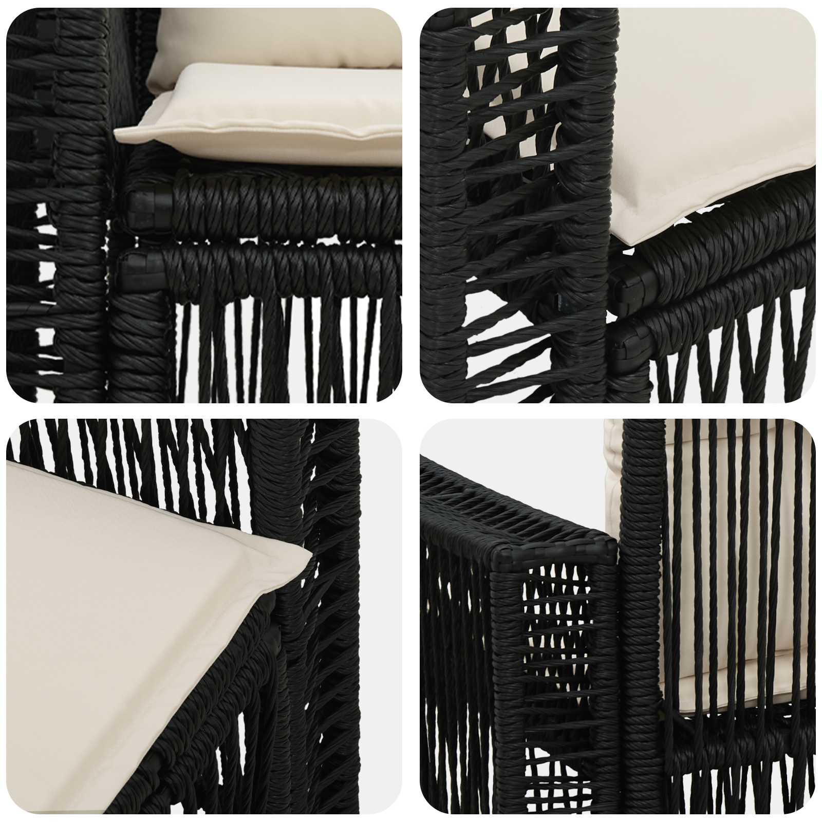 Garten-Sofa 2-Sitzanzahl Schwarz Poly-Rattan