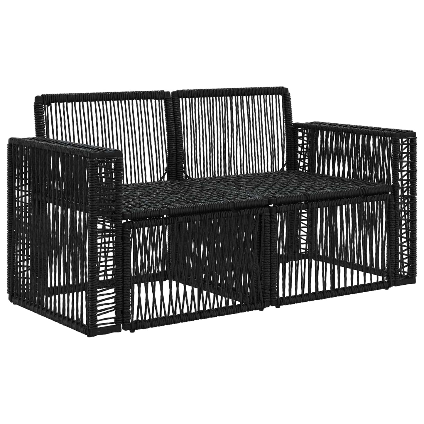 Garten-Sofa 2-Sitzanzahl Schwarz Poly-Rattan