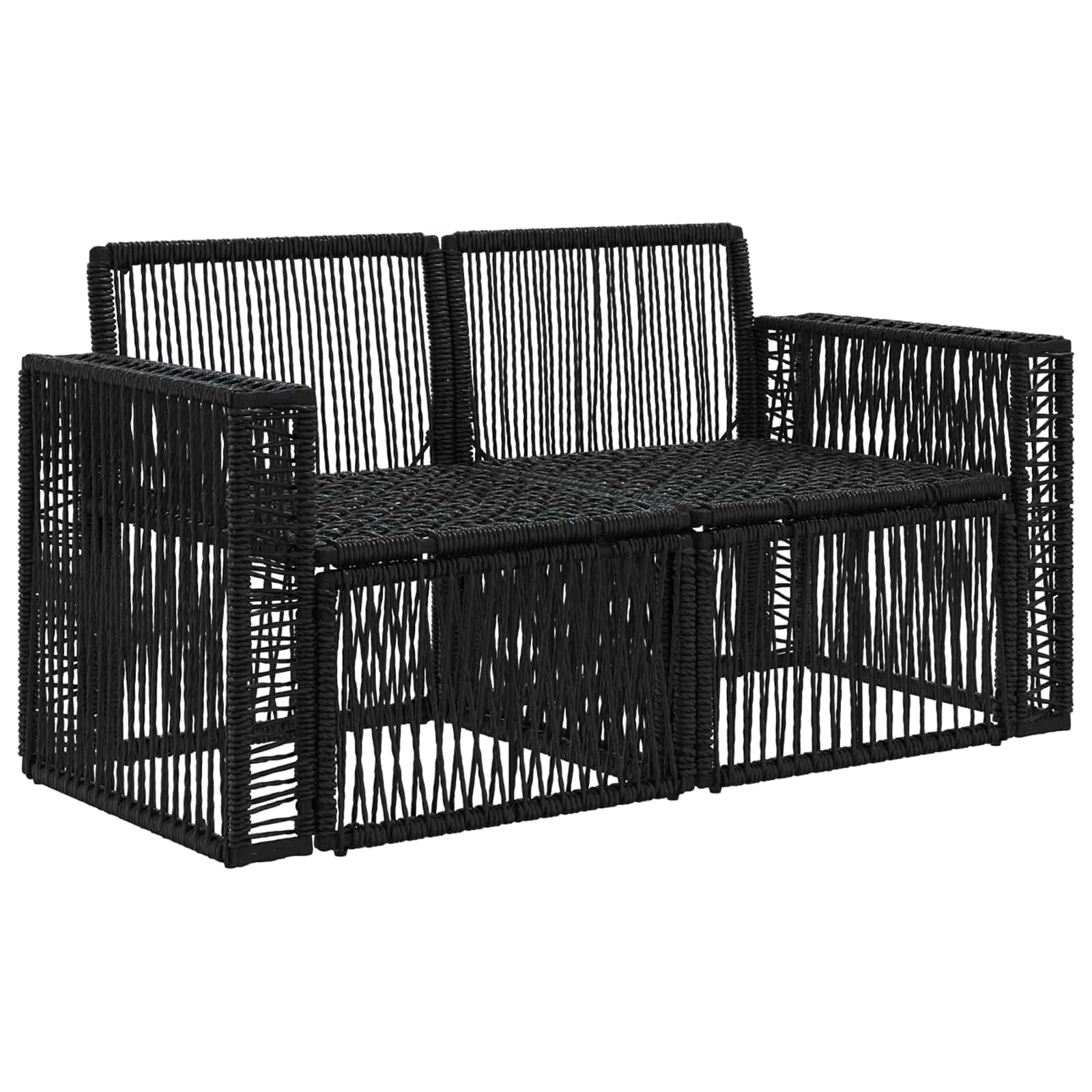 Garten-Sofa 2-Sitzanzahl Schwarz Poly-Rattan
