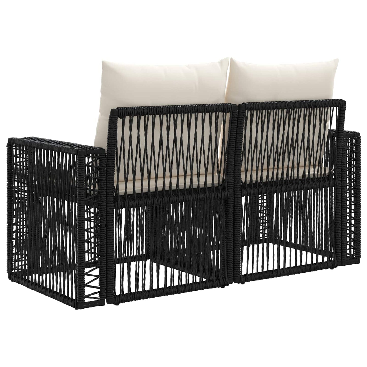 Garten-Sofa 2-Sitzanzahl Schwarz Poly-Rattan