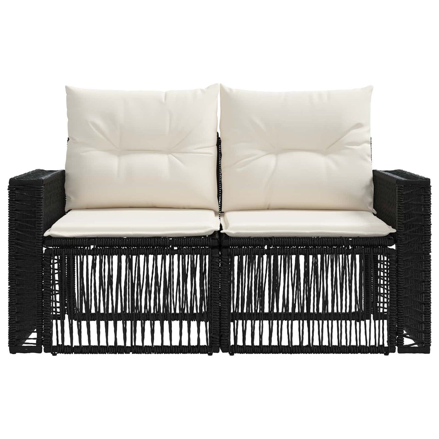 Garten-Sofa 2-Sitzanzahl Schwarz Poly-Rattan