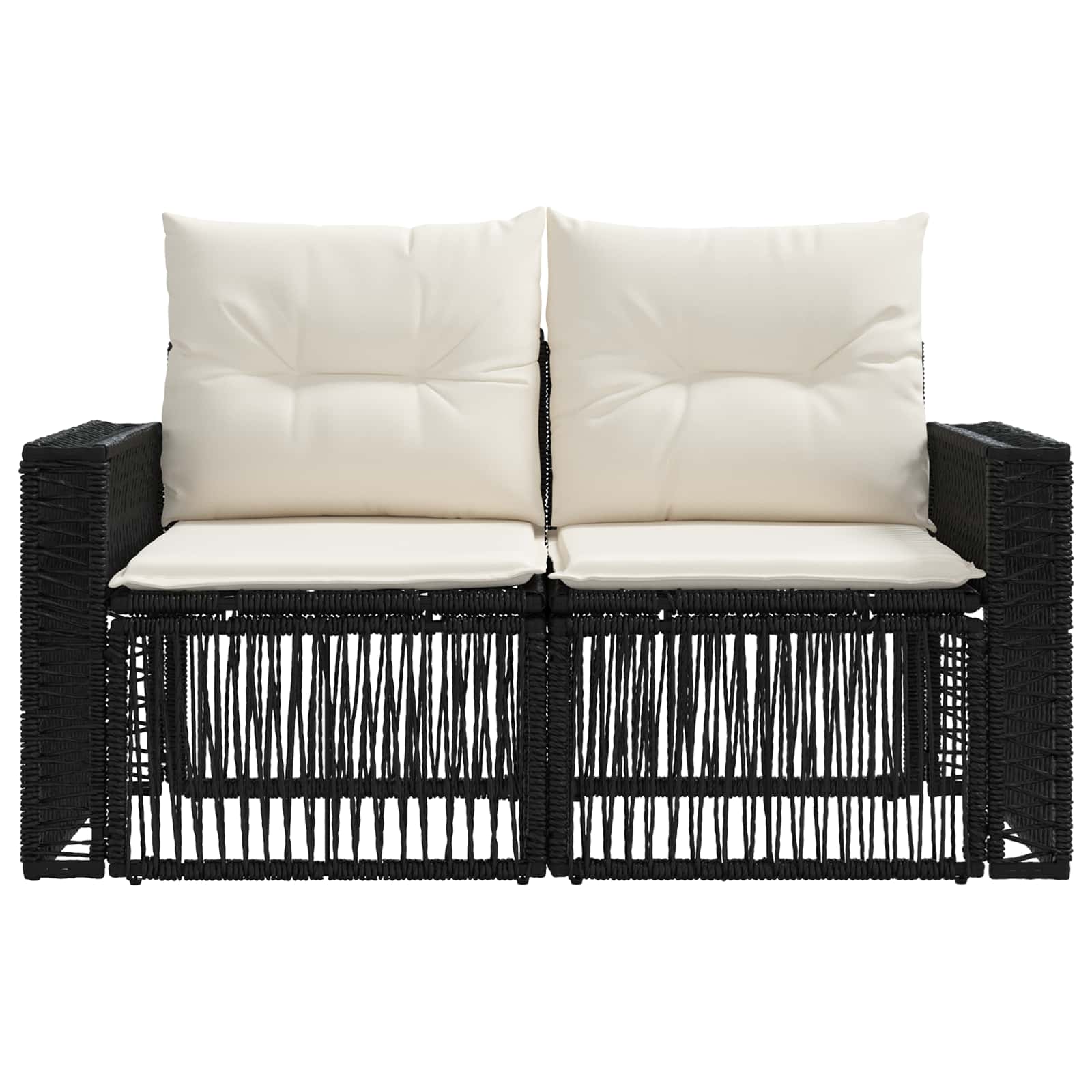 Garten-Sofa 2-Sitzanzahl Schwarz Poly-Rattan