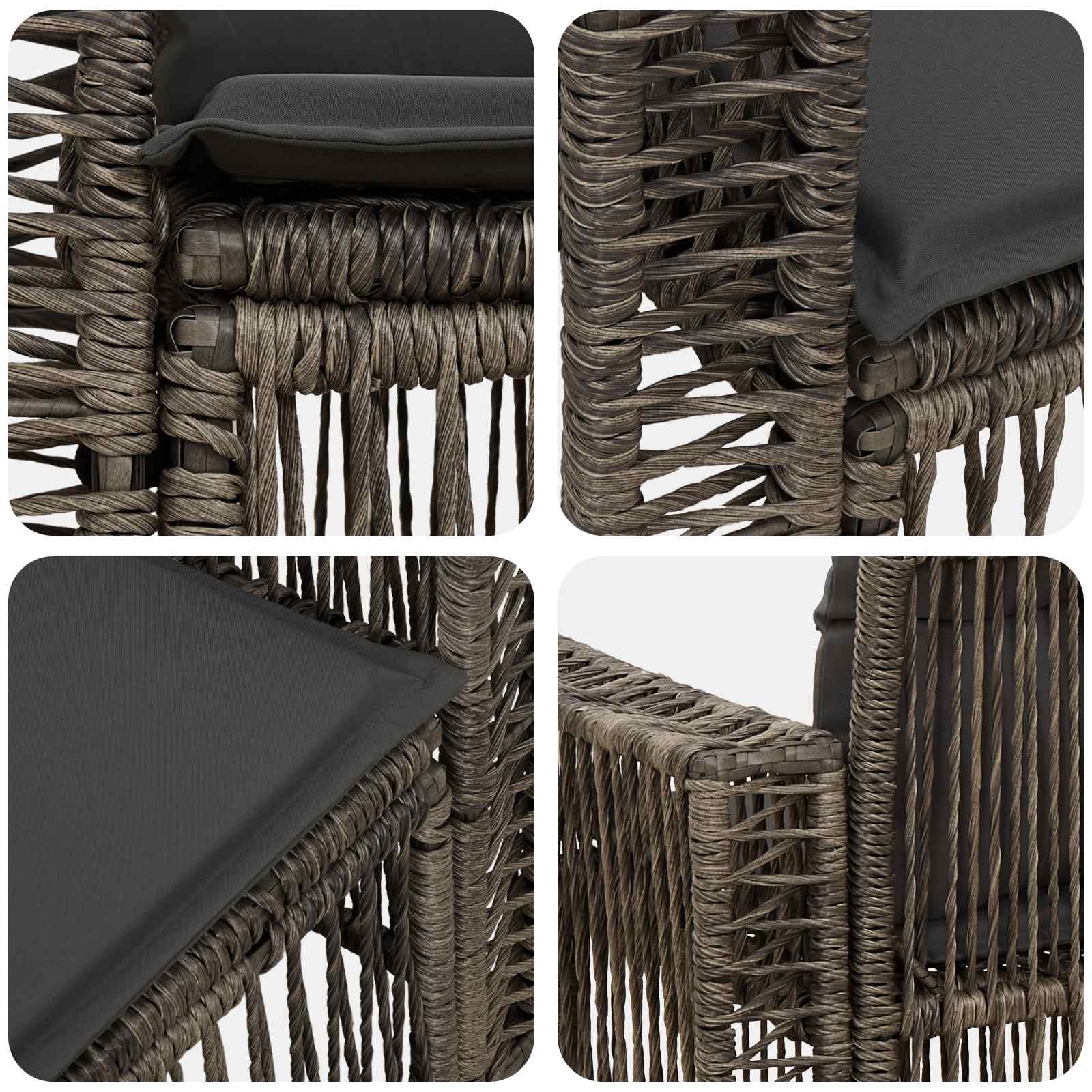 Garten-Sofa 2-Sitzanzahl Grau Poly-Rattan