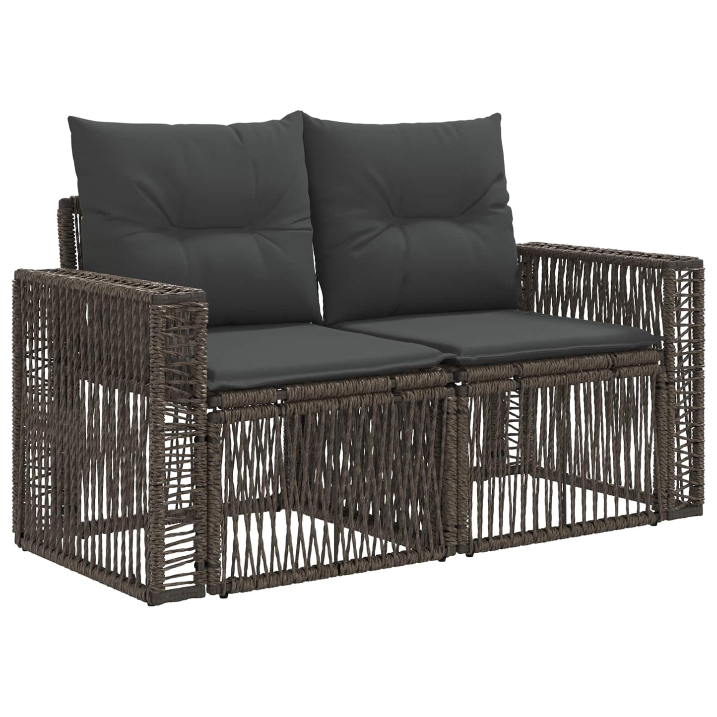 Garten-Sofa 2-Sitzanzahl Grau Poly-Rattan