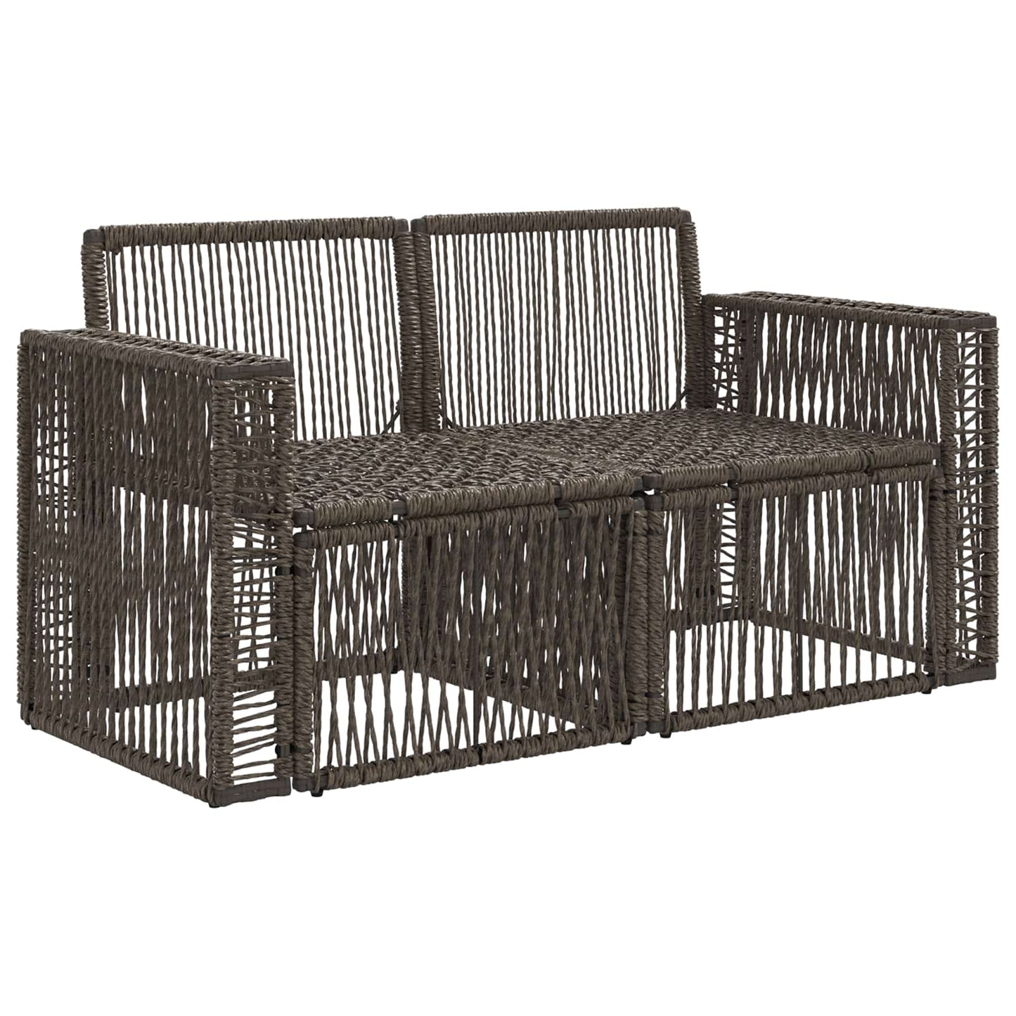 Garten-Sofa 2-Sitzanzahl Grau Poly-Rattan