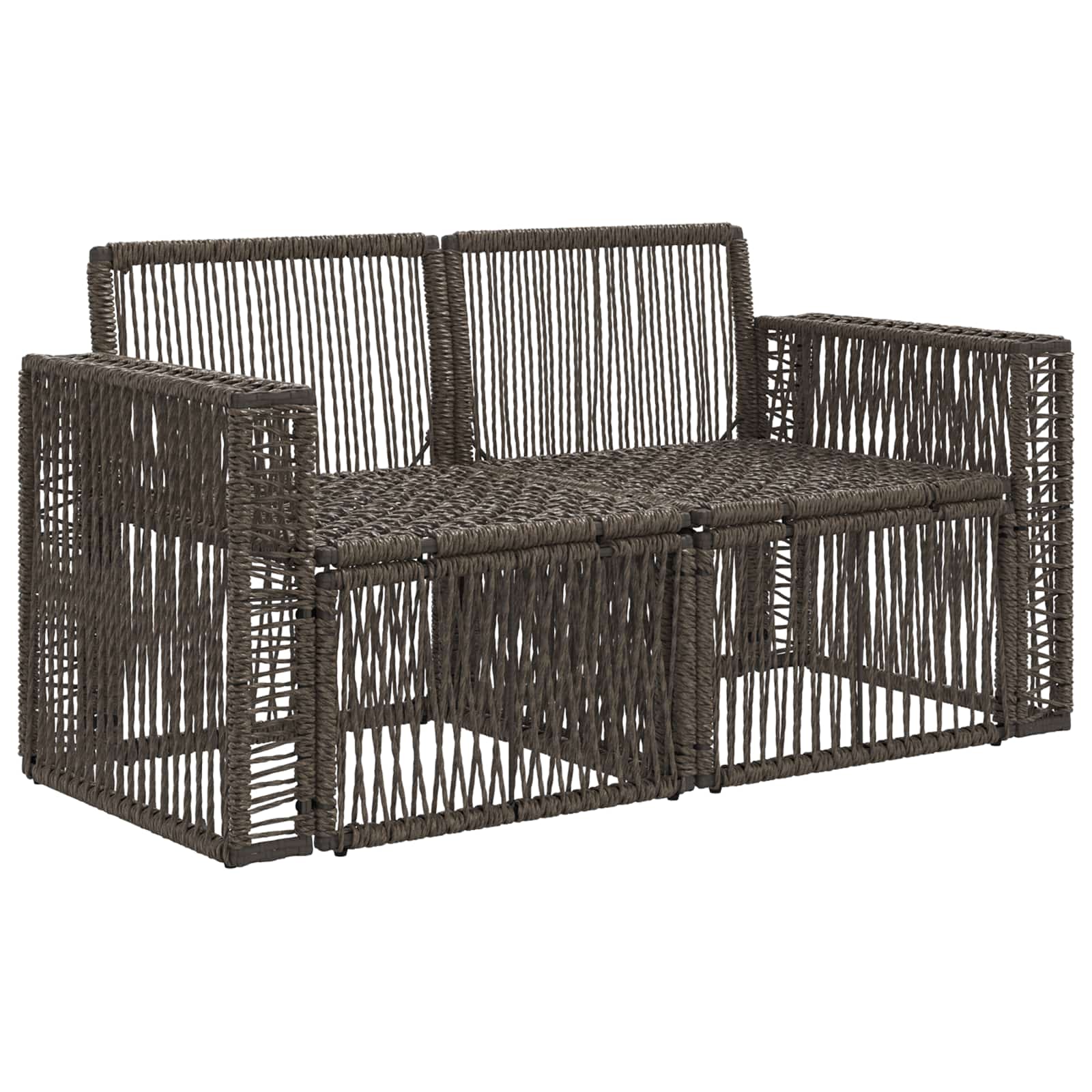 Garten-Sofa 2-Sitzanzahl Grau Poly-Rattan