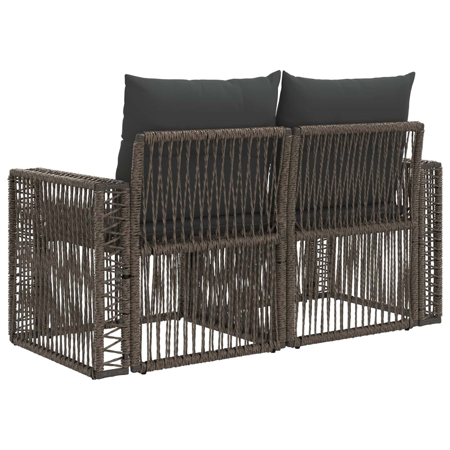 Garten-Sofa 2-Sitzanzahl Grau Poly-Rattan
