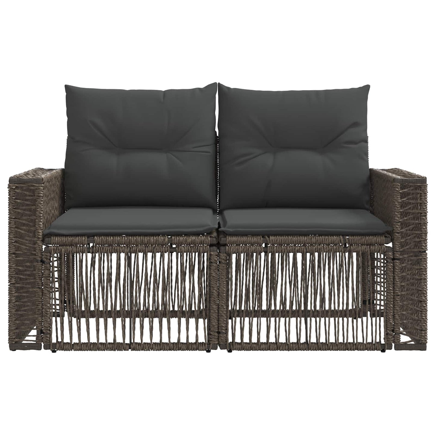 Garten-Sofa 2-Sitzanzahl Grau Poly-Rattan
