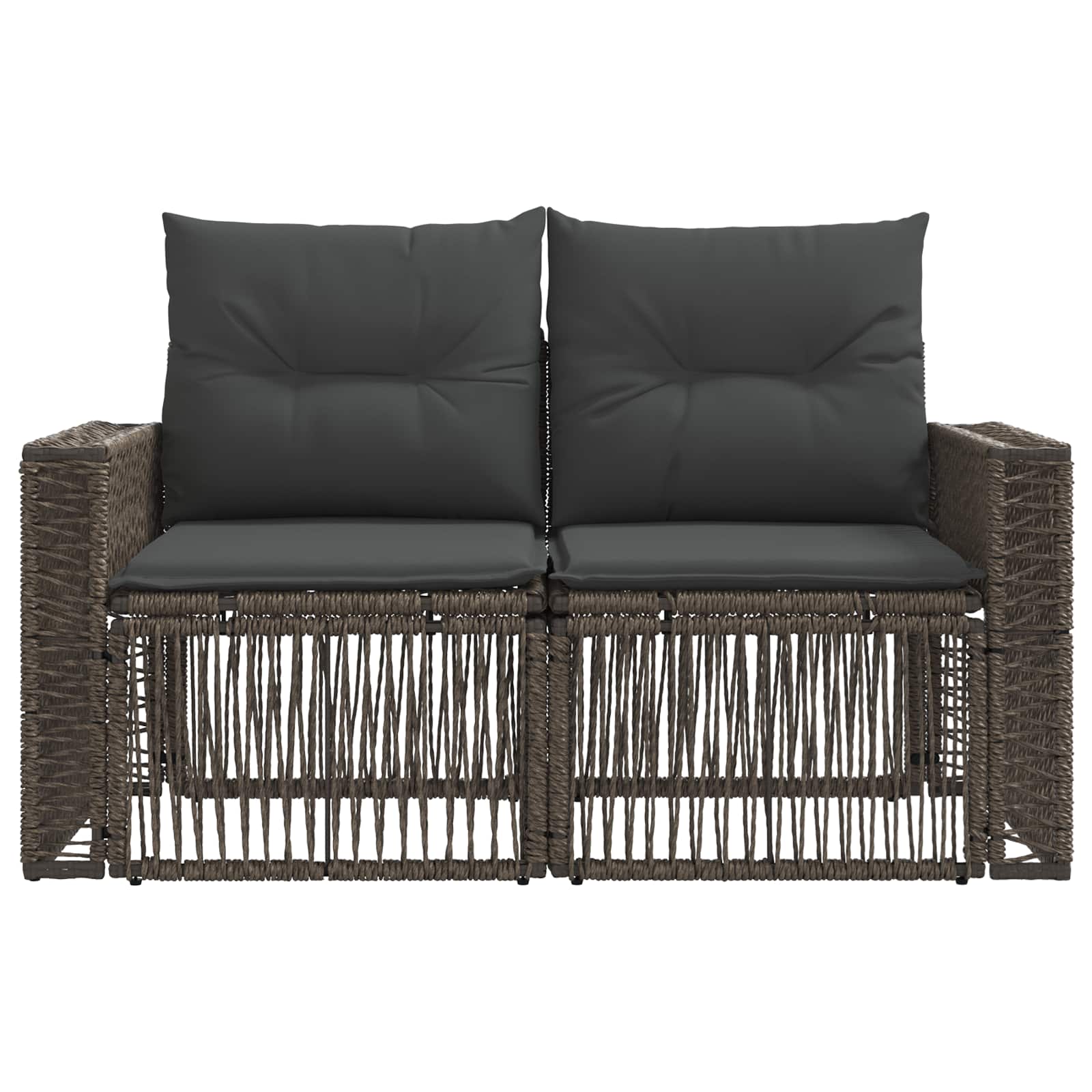 Garten-Sofa 2-Sitzanzahl Grau Poly-Rattan