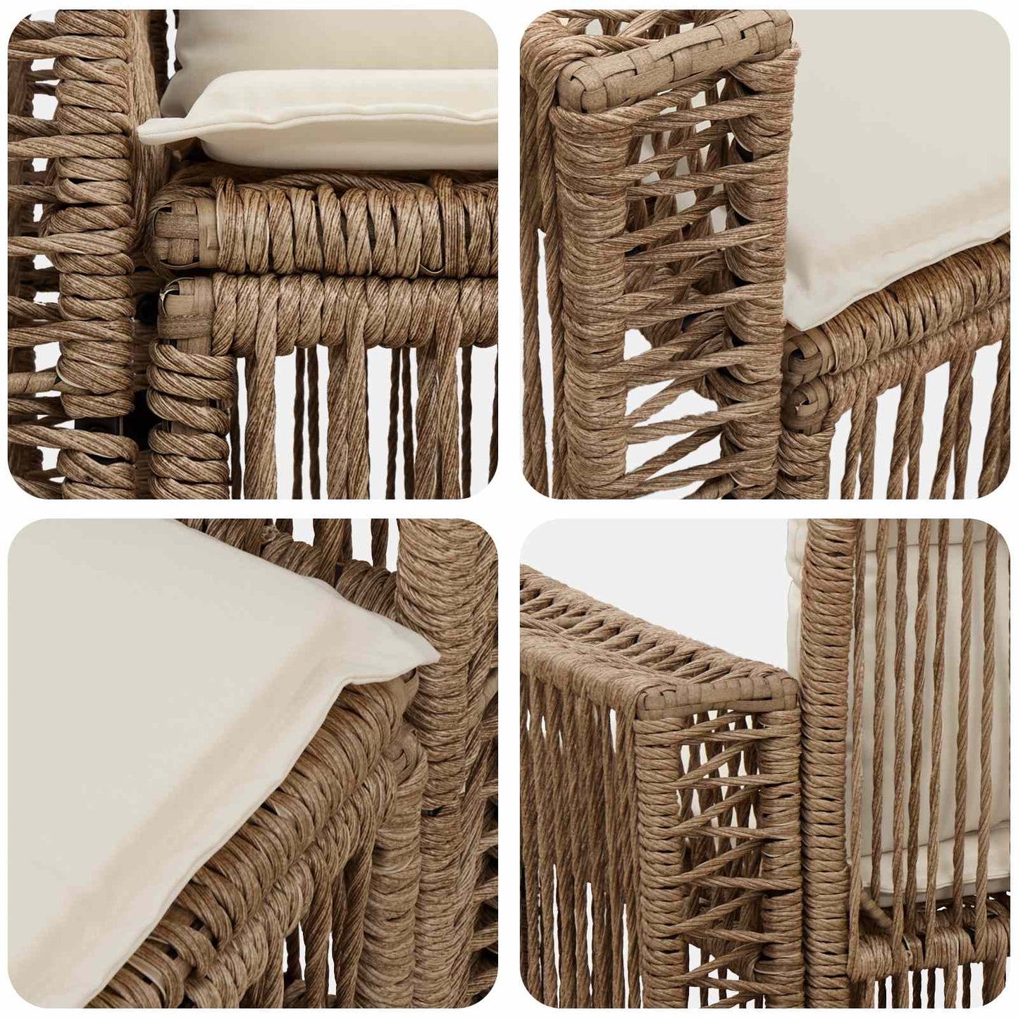 Garten-Sofa 2-Sitzanzahl Beige Poly-Rattan