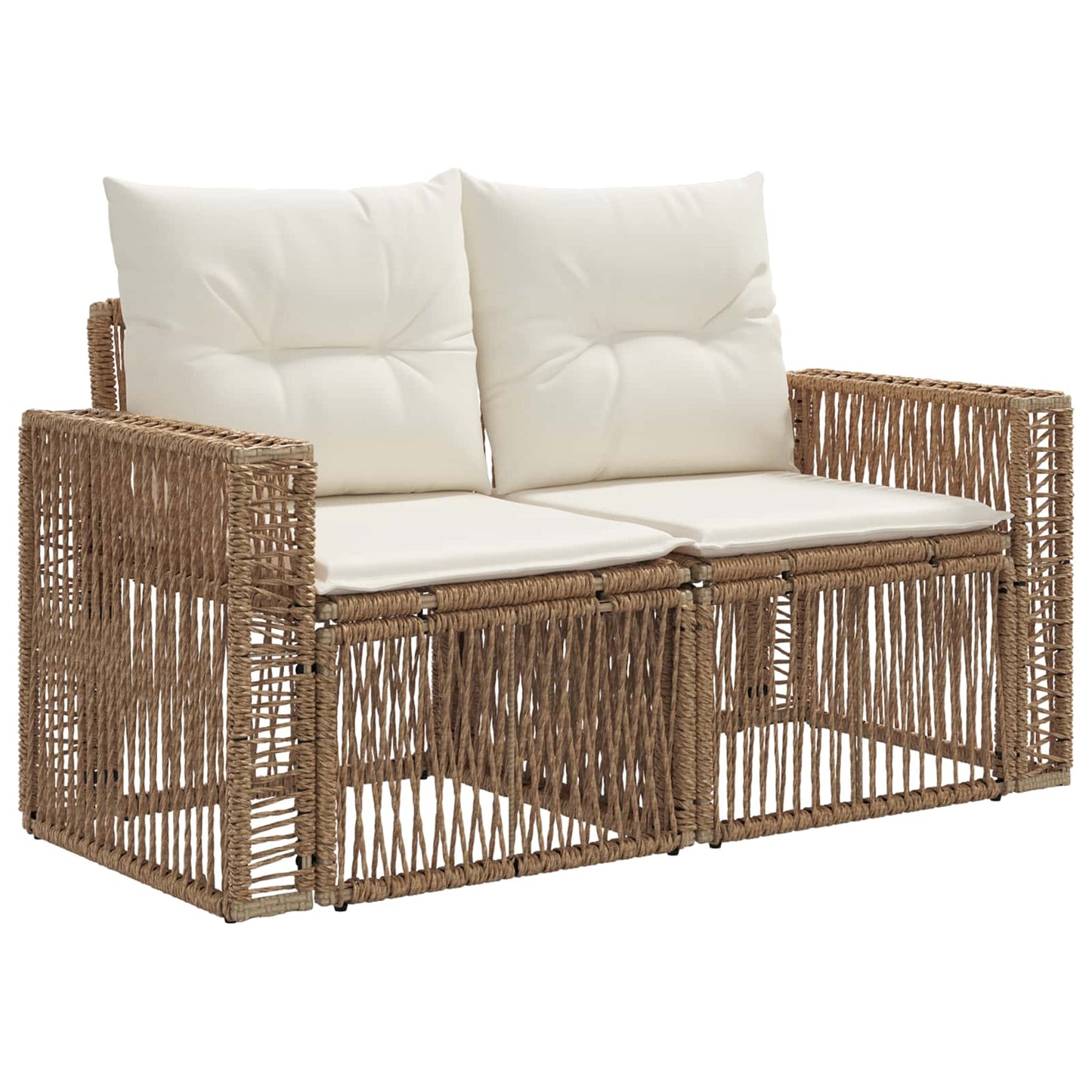 Garten-Sofa 2-Sitzanzahl Beige Poly-Rattan
