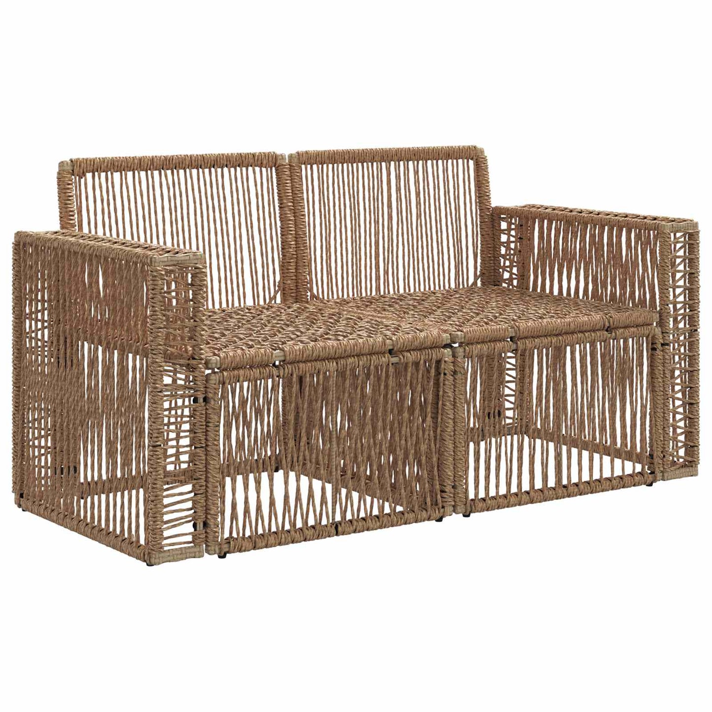 Garten-Sofa 2-Sitzanzahl Beige Poly-Rattan
