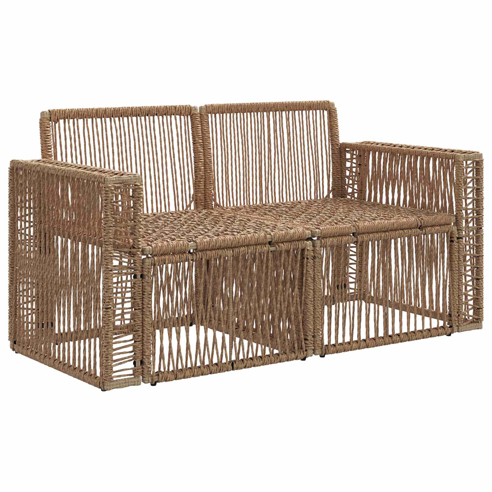Garten-Sofa 2-Sitzanzahl Beige Poly-Rattan
