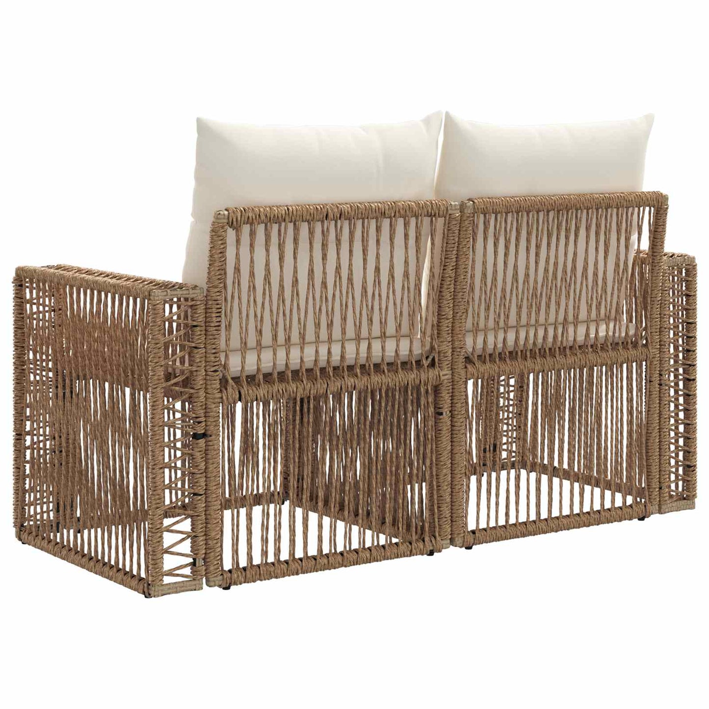 Garten-Sofa 2-Sitzanzahl Beige Poly-Rattan