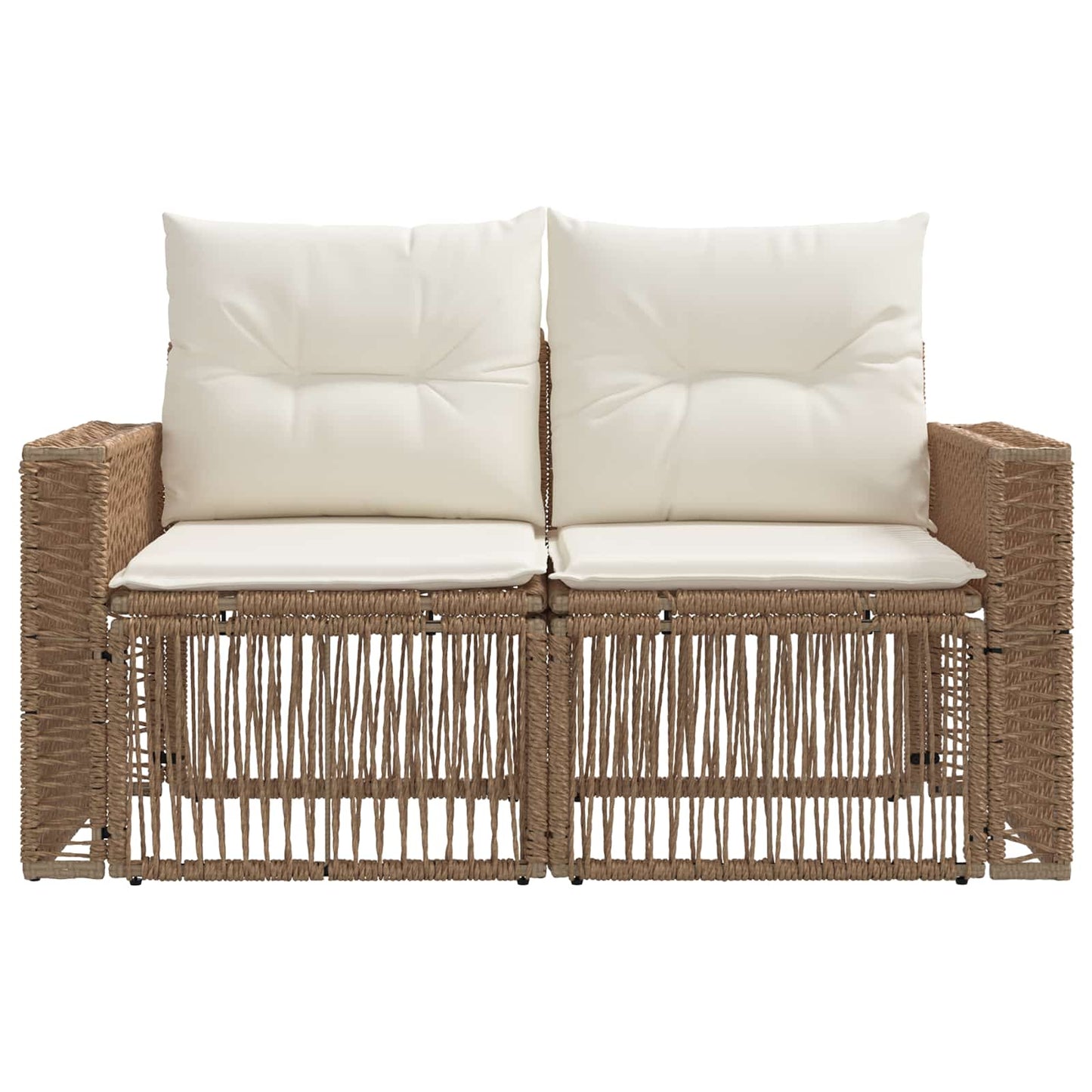 Garten-Sofa 2-Sitzanzahl Beige Poly-Rattan