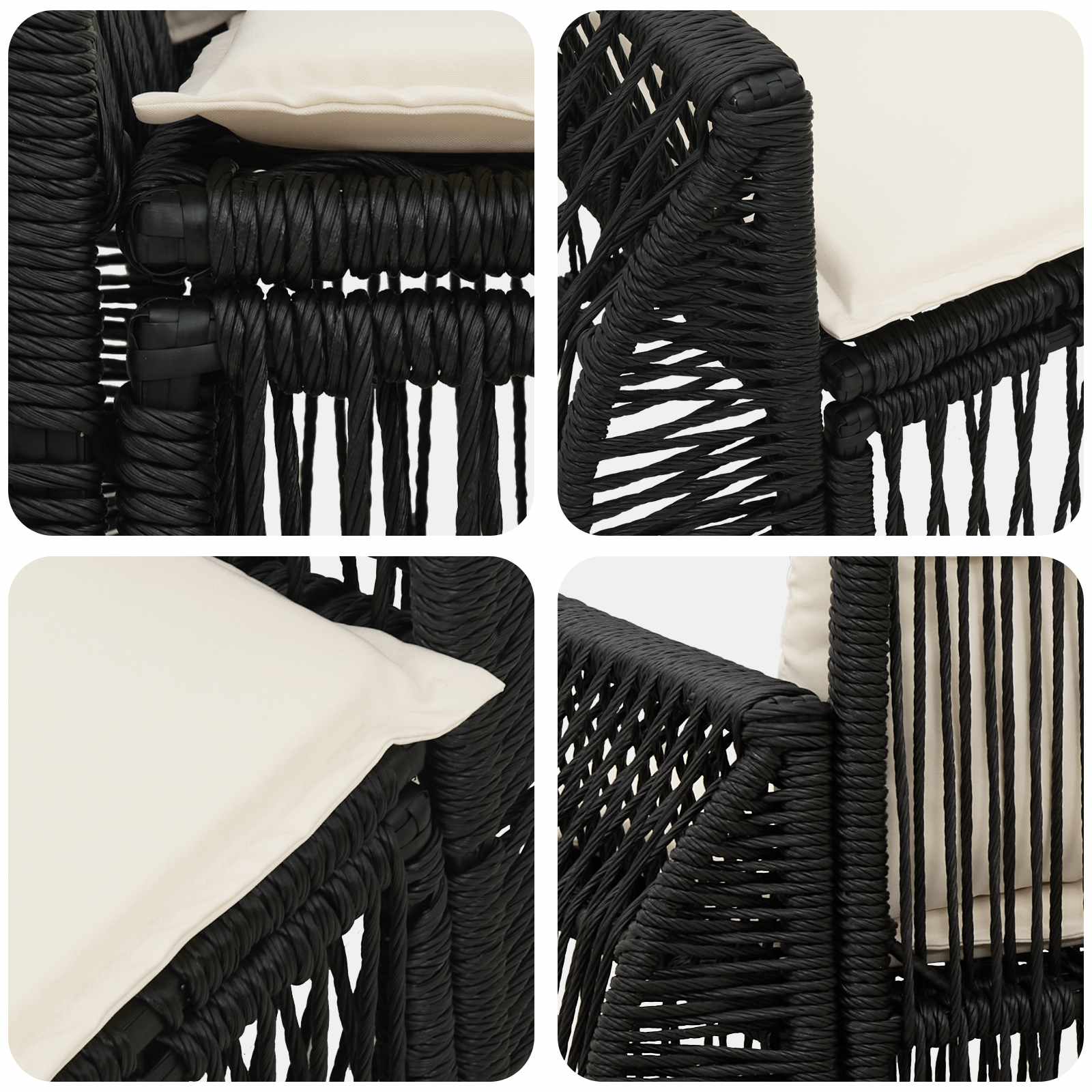 Garten-Sofa 2-Sitzanzahl Schwarz Poly-Rattan