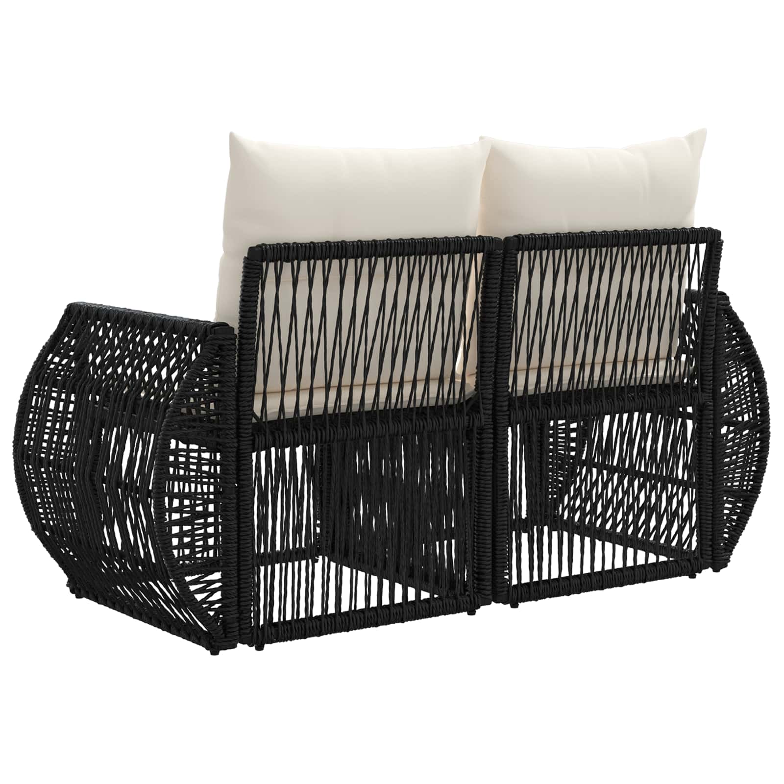Garten-Sofa 2-Sitzanzahl Schwarz Poly-Rattan