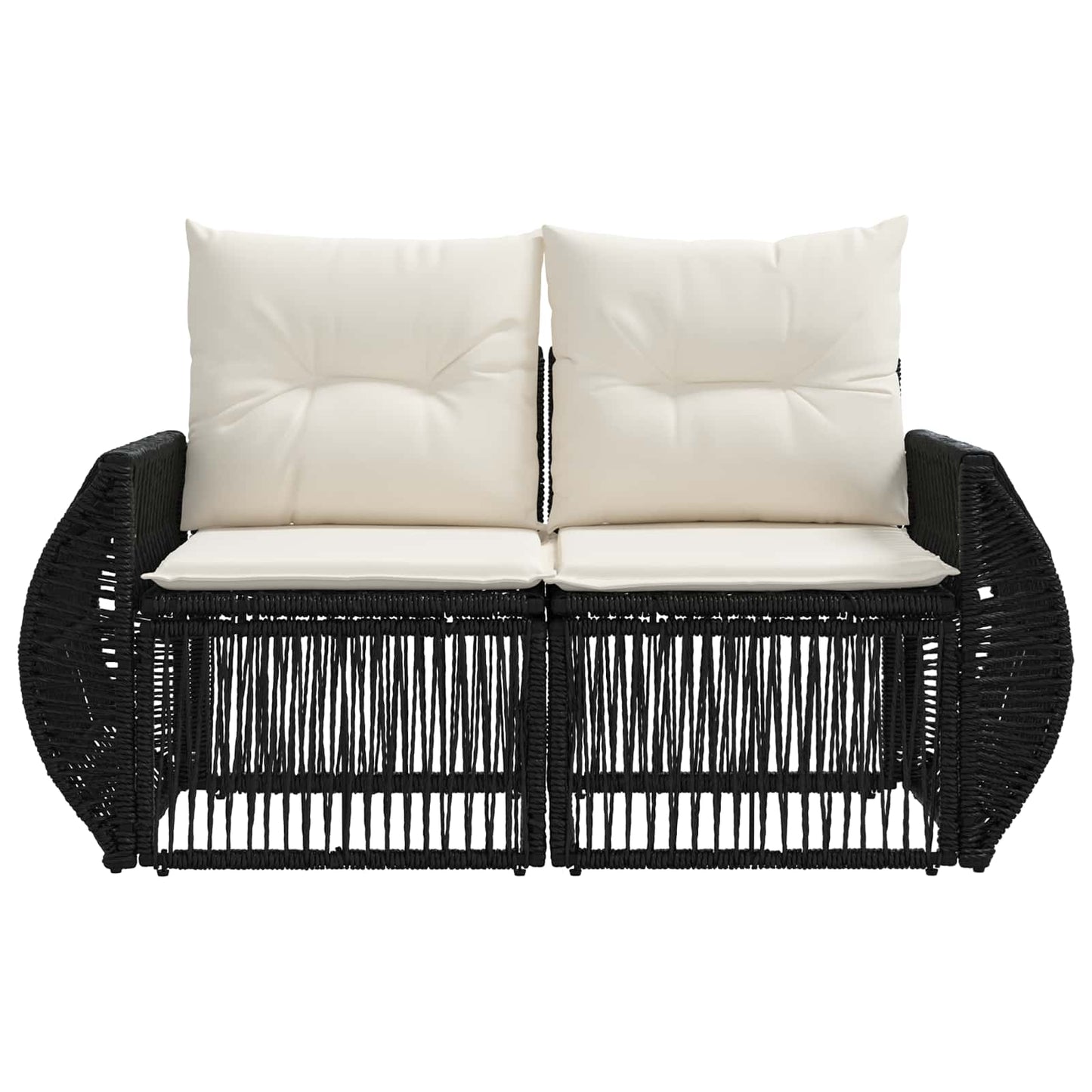 Garten-Sofa 2-Sitzanzahl Schwarz Poly-Rattan