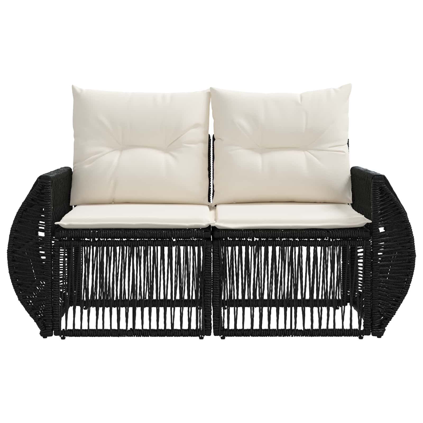 Garten-Sofa 2-Sitzanzahl Schwarz Poly-Rattan
