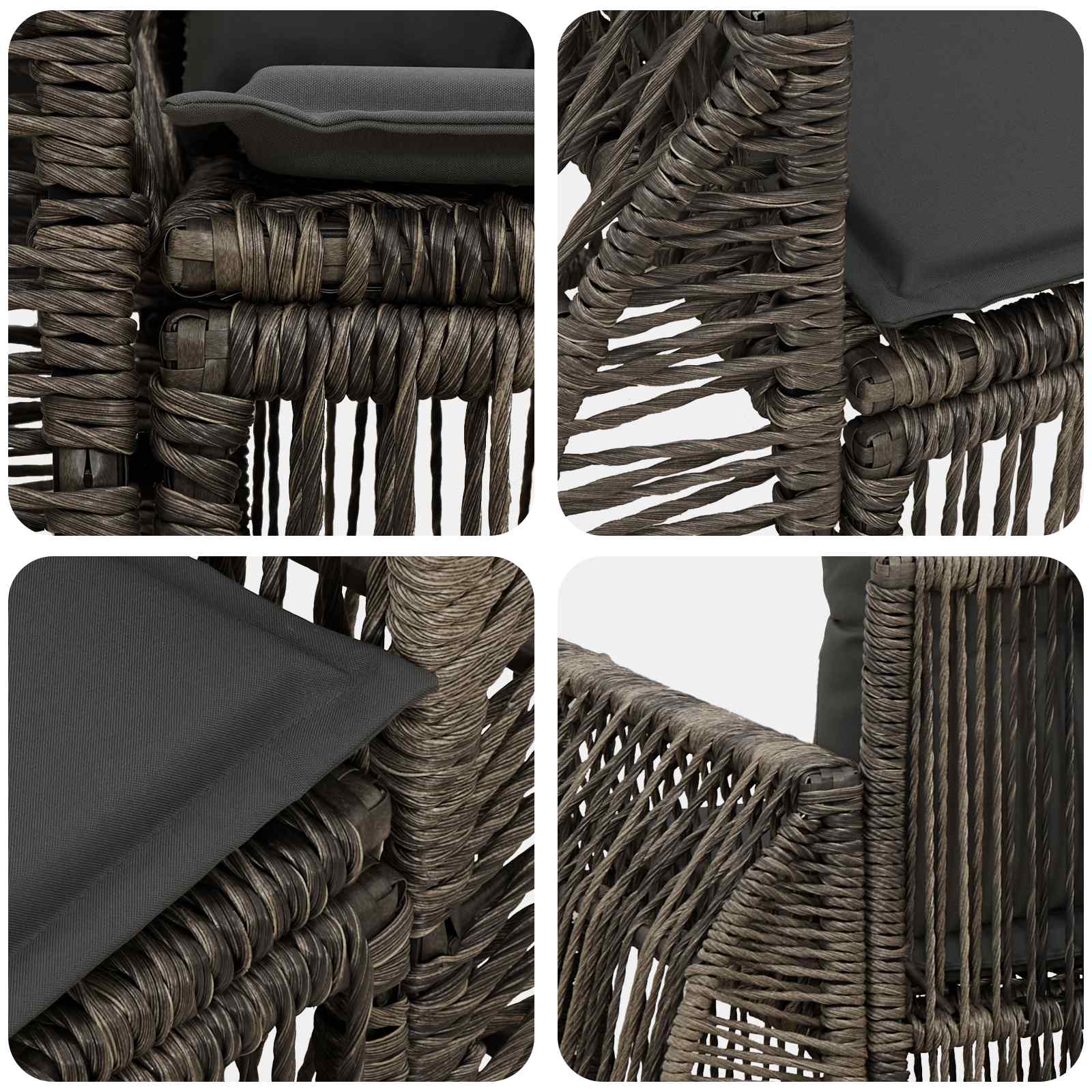 Garten-Sofa 2-Sitzanzahl Grau Poly-Rattan