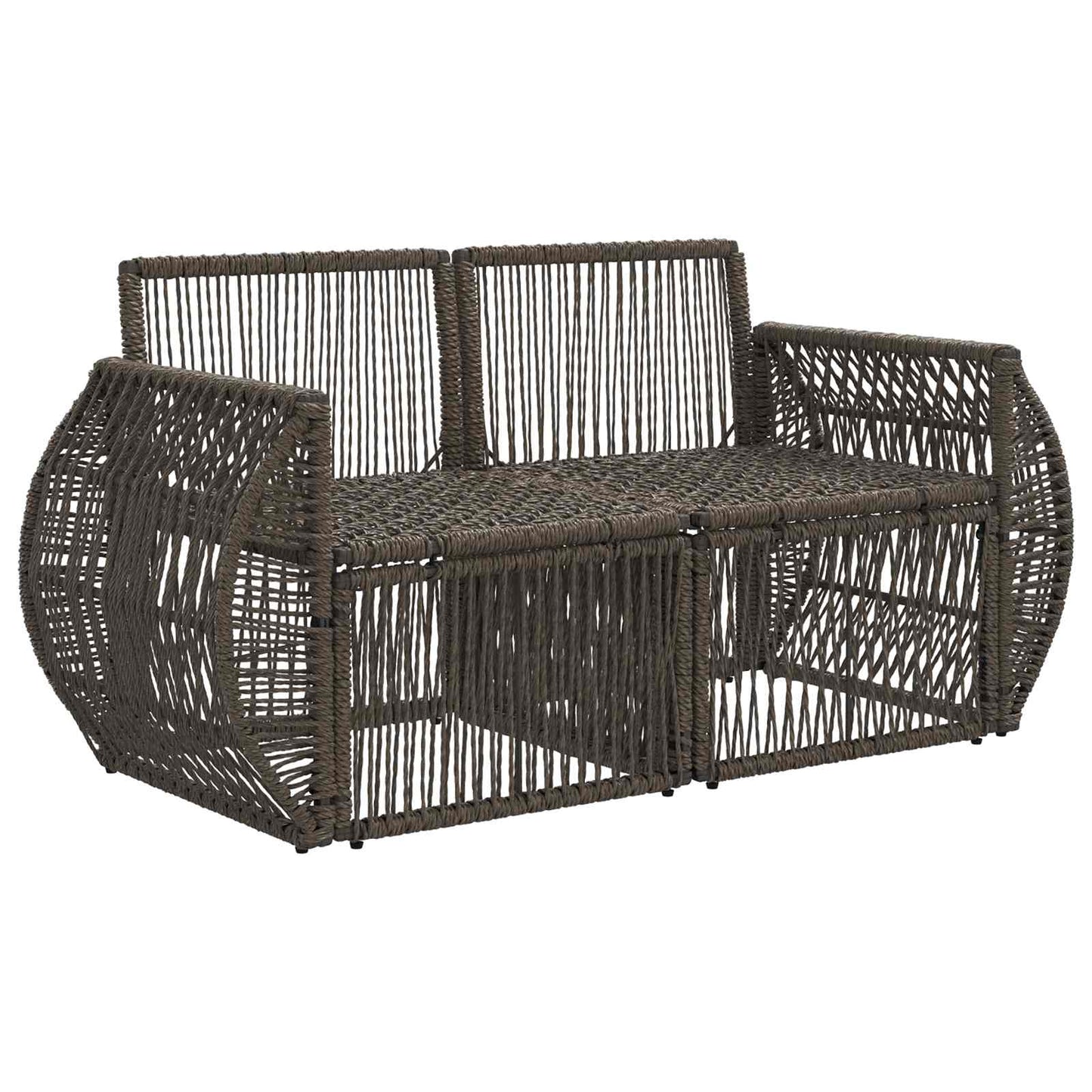Garten-Sofa 2-Sitzanzahl Grau Poly-Rattan