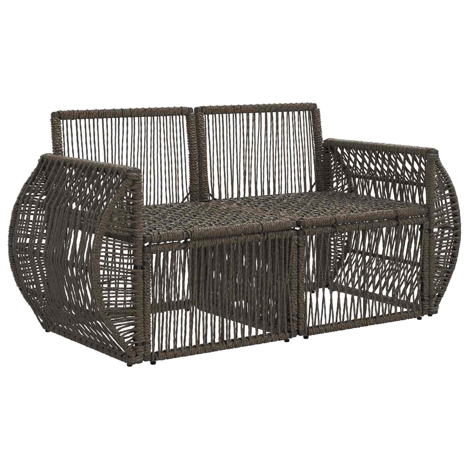 Garten-Sofa 2-Sitzanzahl Grau Poly-Rattan