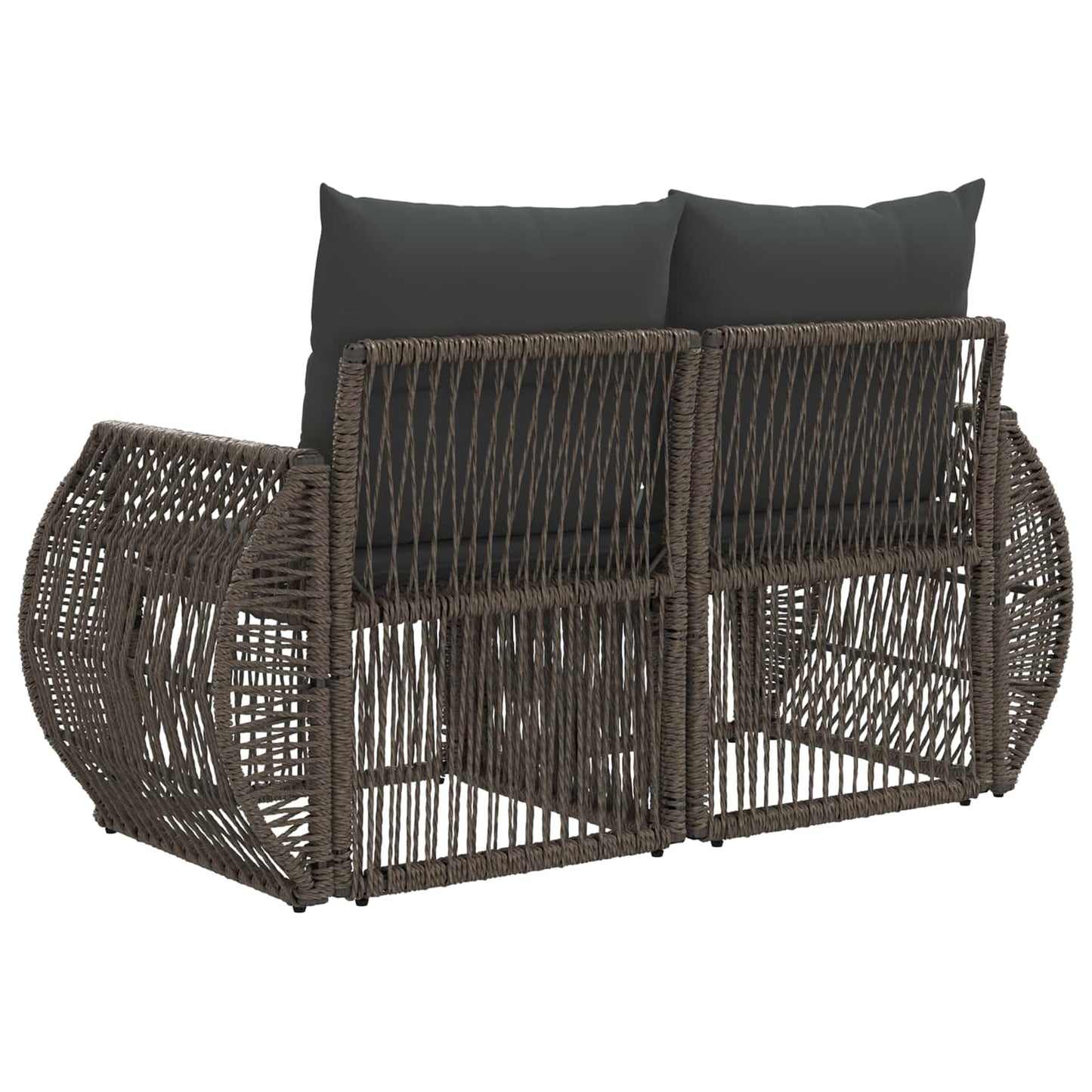 Garten-Sofa 2-Sitzanzahl Grau Poly-Rattan