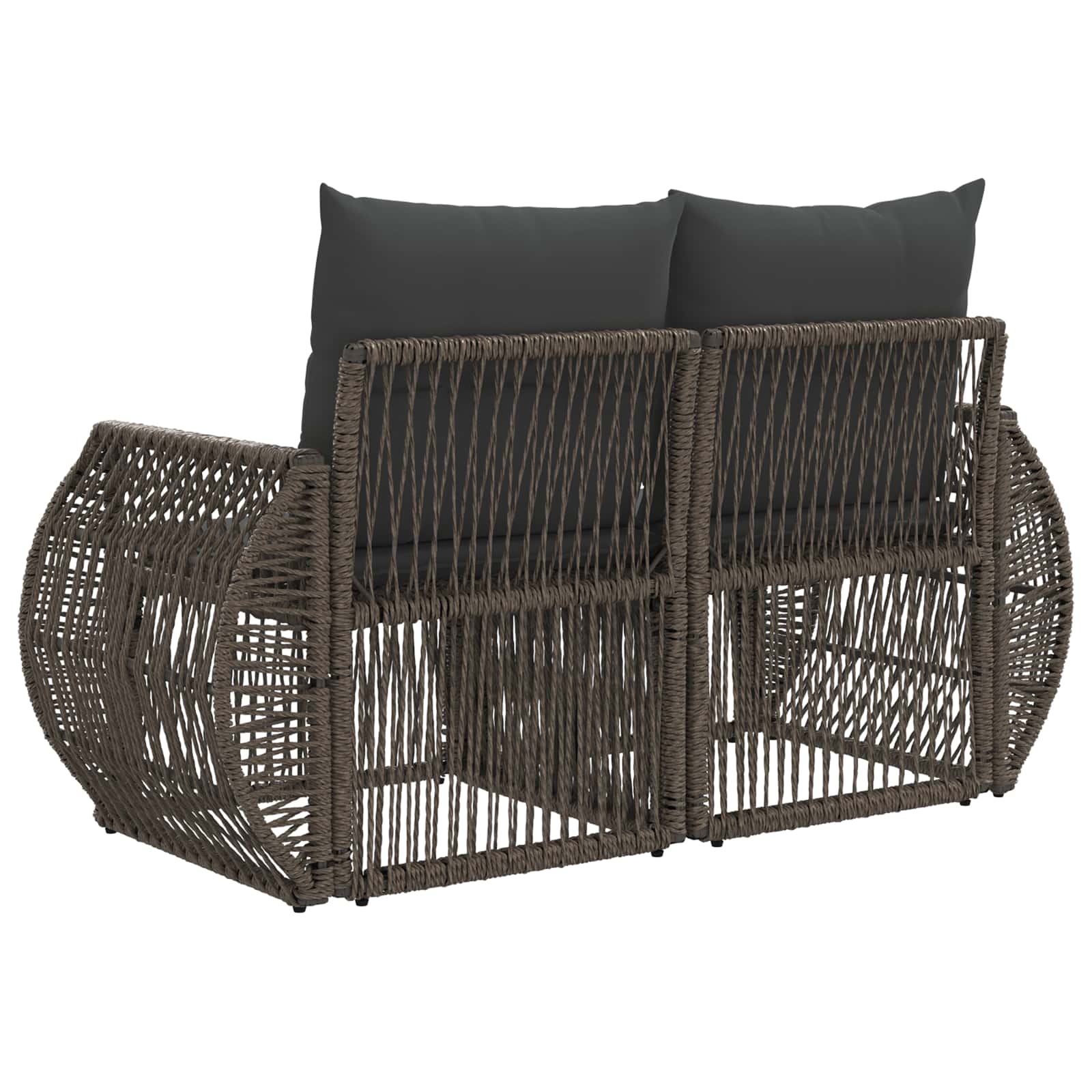 Garten-Sofa 2-Sitzanzahl Grau Poly-Rattan