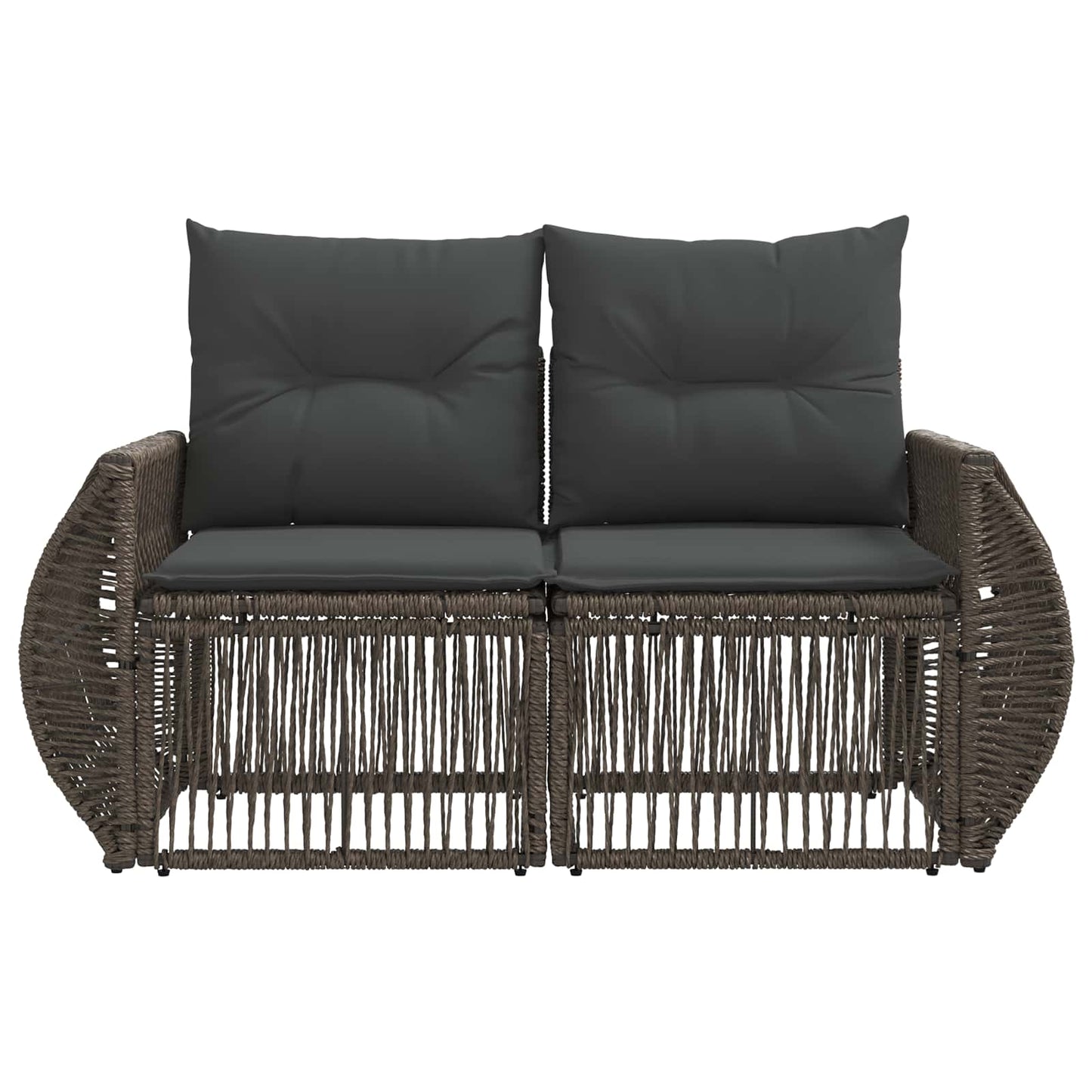 Garten-Sofa 2-Sitzanzahl Grau Poly-Rattan