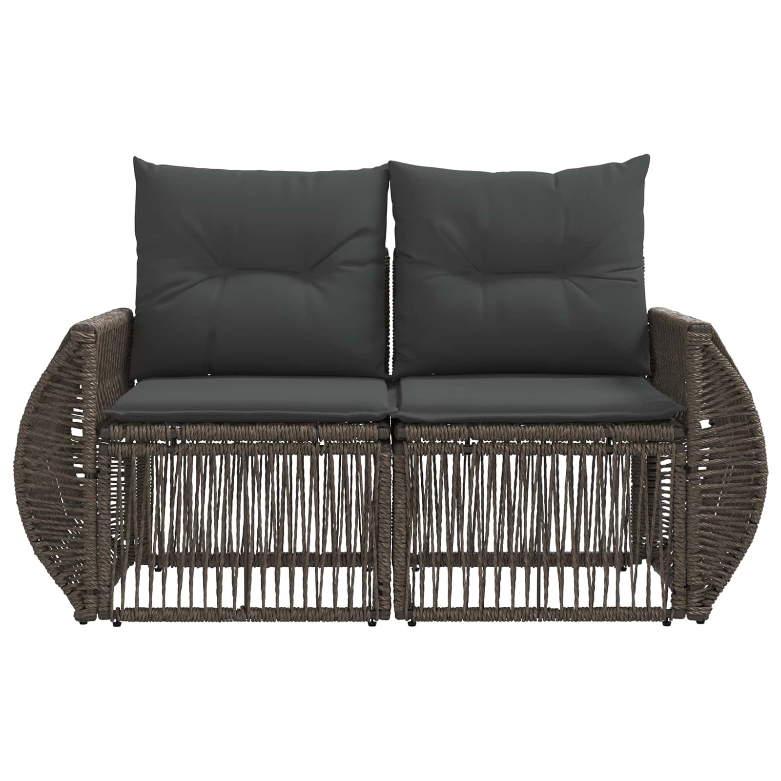 Garten-Sofa 2-Sitzanzahl Grau Poly-Rattan