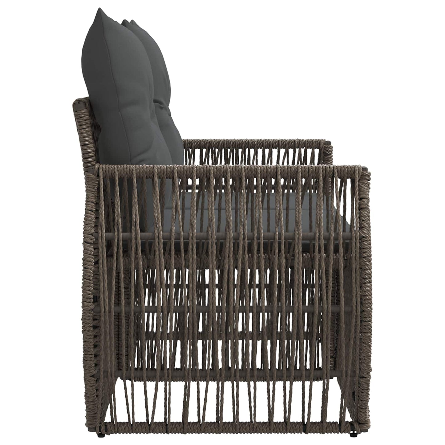 Garten-Sofa 2-Sitzanzahl Grau Poly-Rattan